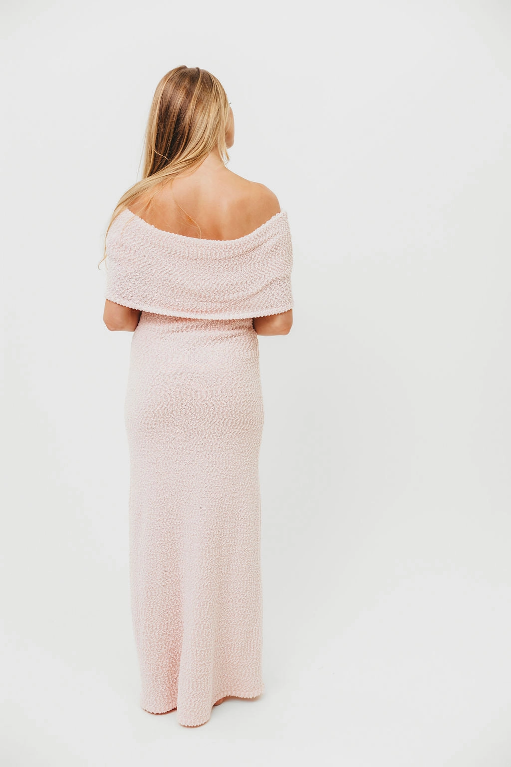 Brit Maxi Dress in Dusty Pink - Bump Friendly Body Ease Square-Neck