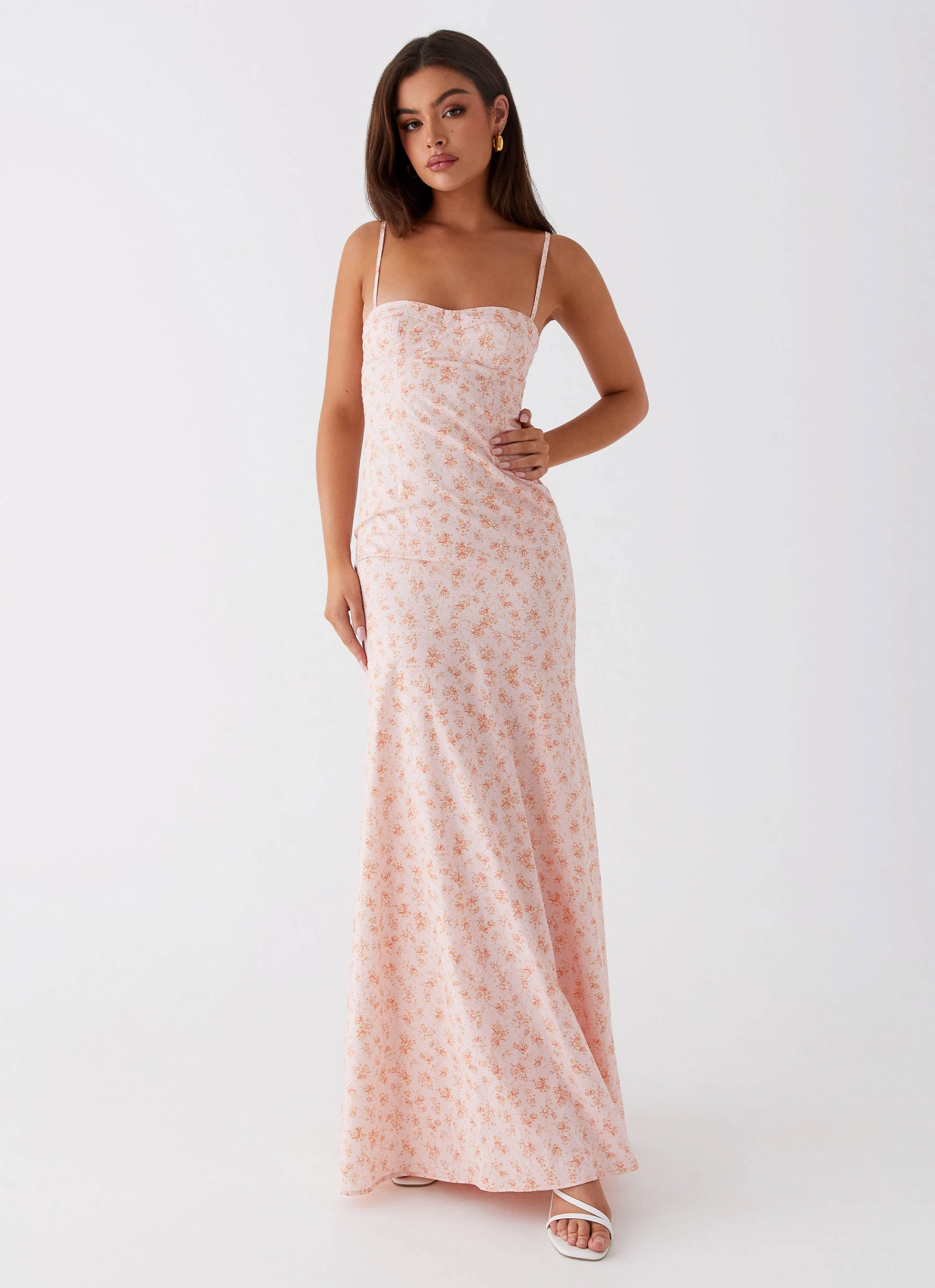 Britney Maxi Dress - Pink Ditsy Floral Compressible Fresh Energy
