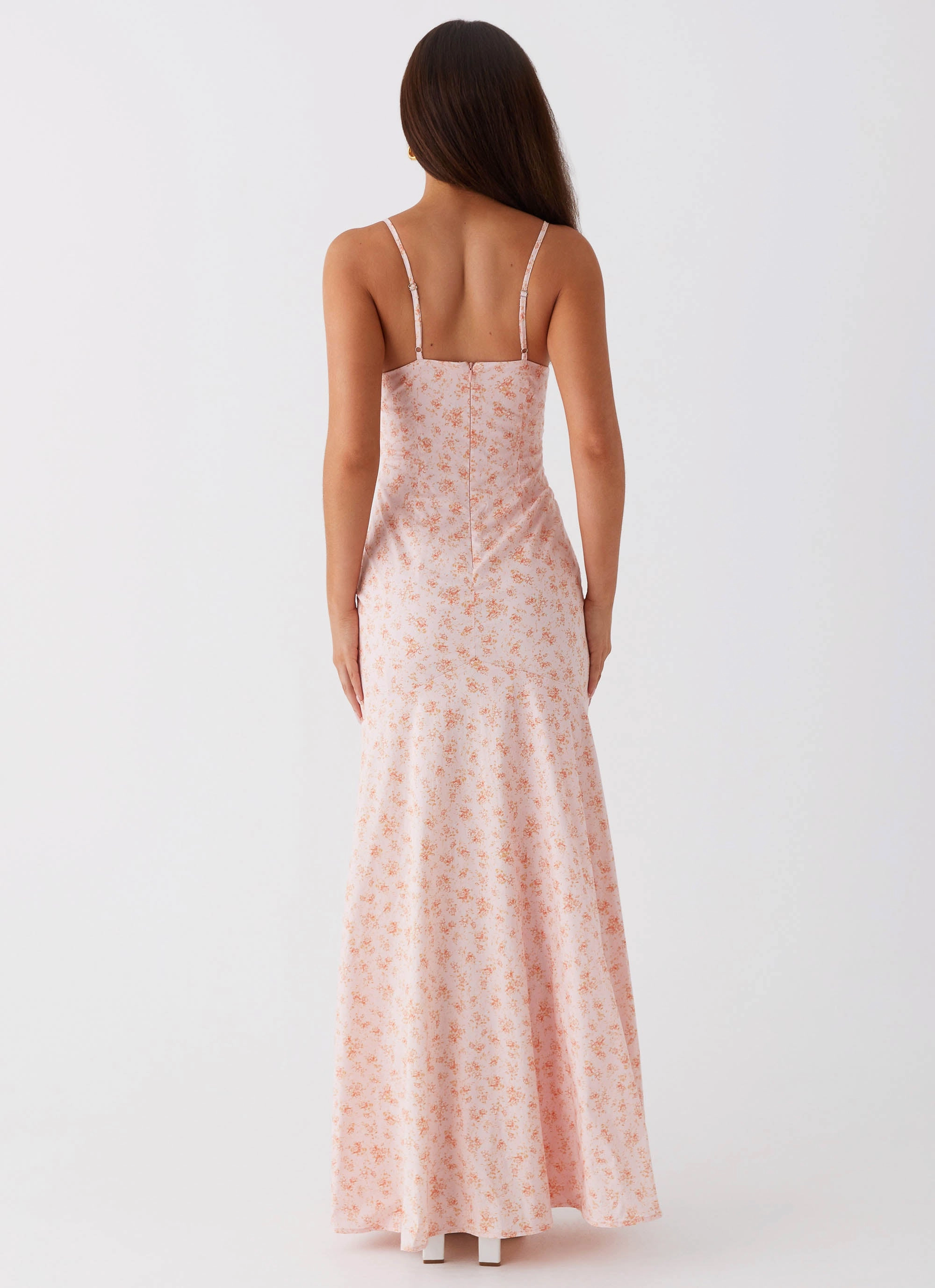 Chilly Weather Wear Britney Maxi Dress - Pink Ditsy Floral