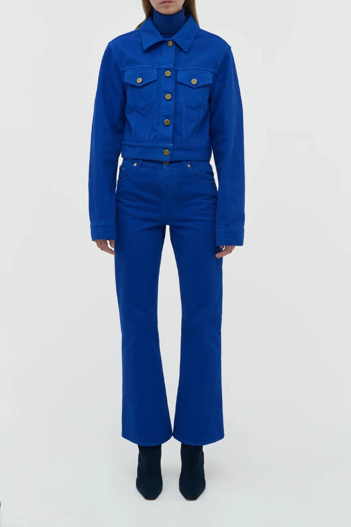 Functional Layer Piece EasyClean Coating Bronte Jacket in Cobalt Recycled Cotton Denim