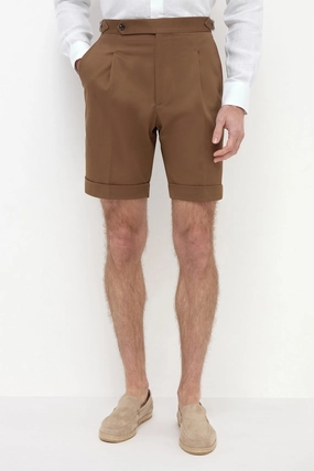 Brown cotton shorts - Made in Italy Versatile Layering Capability Easy Layer