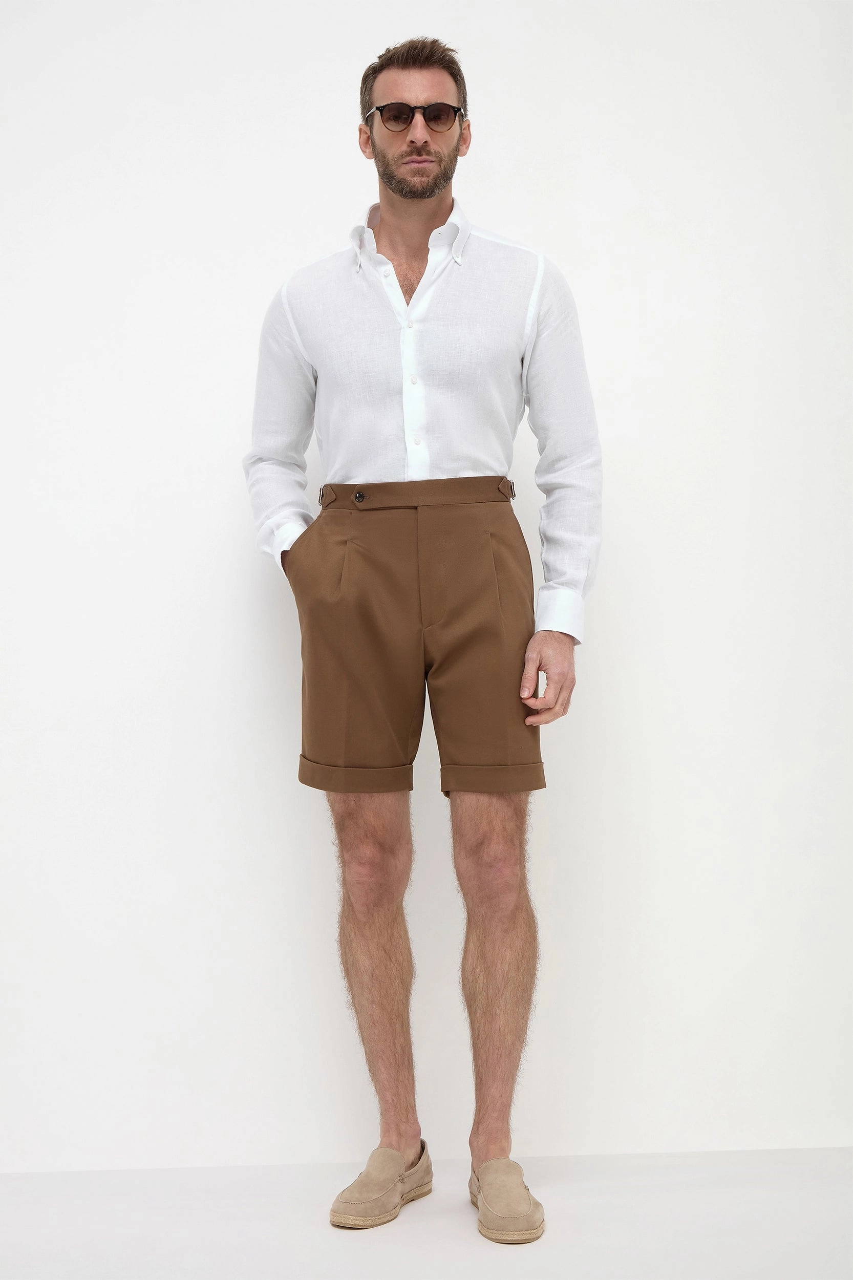 t shirt Breathable Liner Brown cotton shorts - Made in Italy