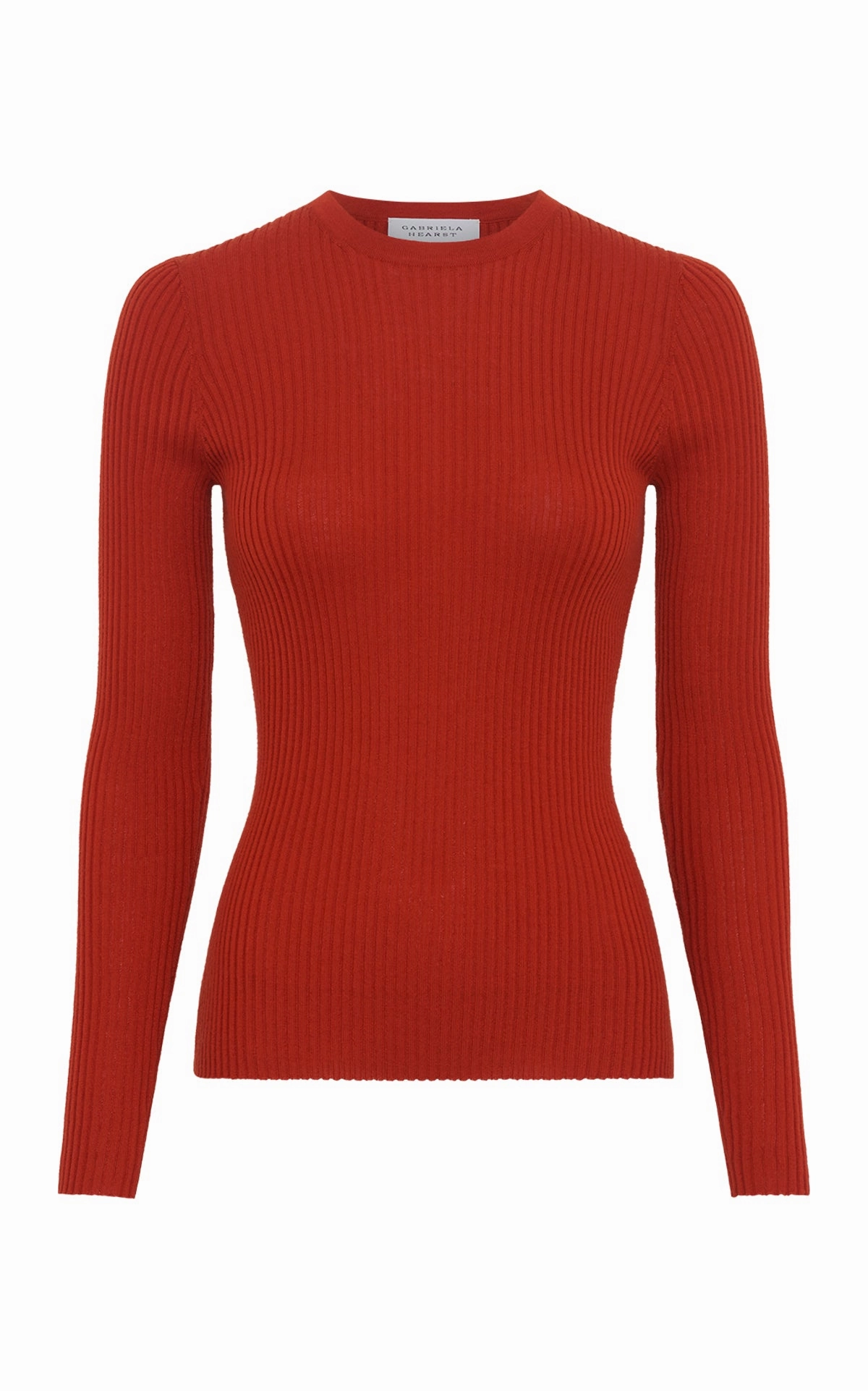 Easy Layering Ventilation Panel Design Browning Knit Sweater in Antelope Orange Cashmere Silk