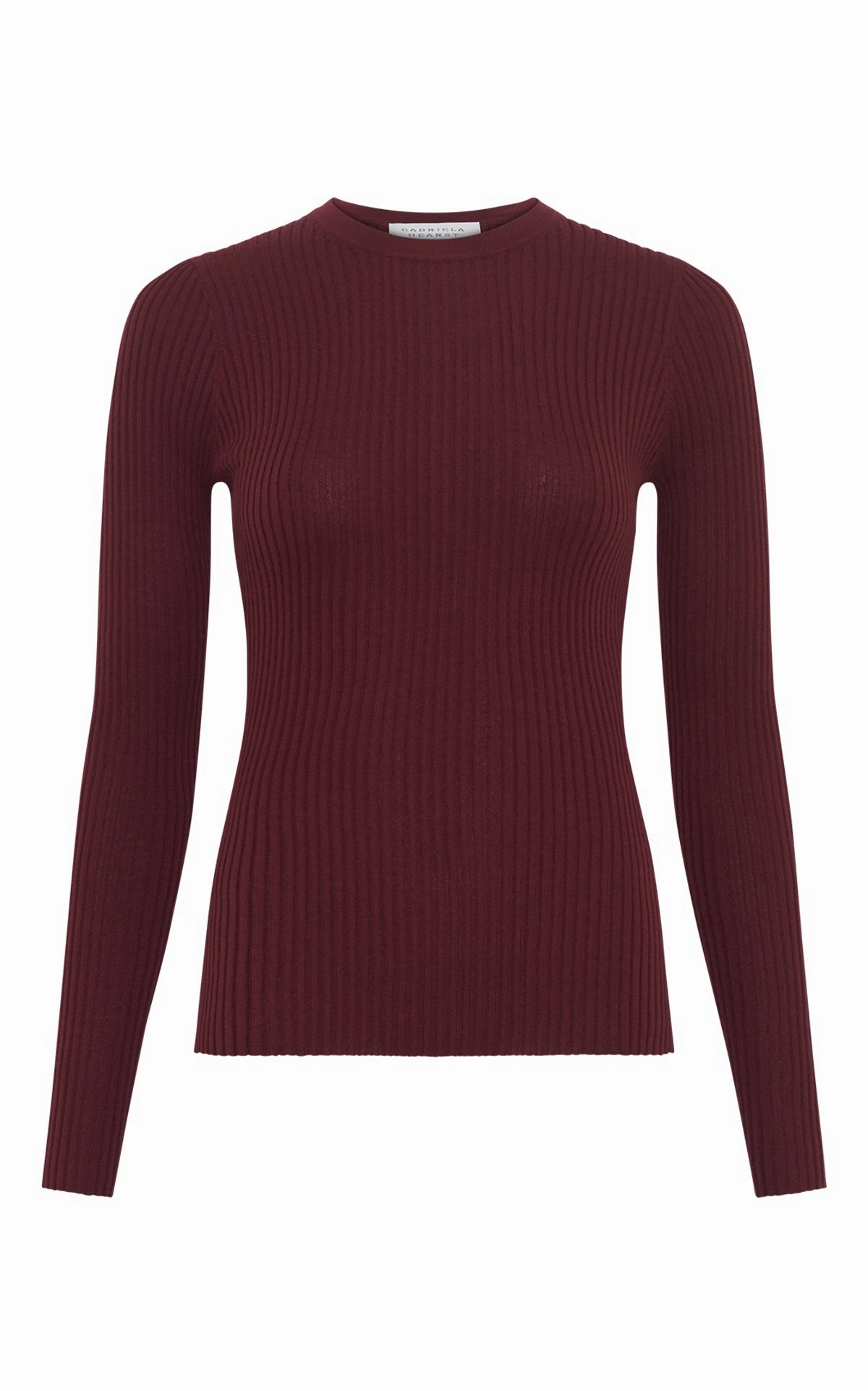 Layered Collar Option Browning Knit Sweater in Bordeaux Cashmere Silk