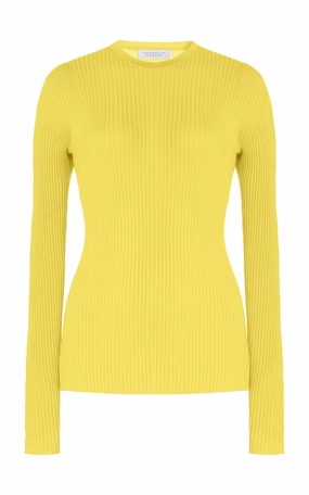 Browning Knit Sweater in Goldenrod Cashmere Silk SnagResistant Surface Low Maintenance Fibers