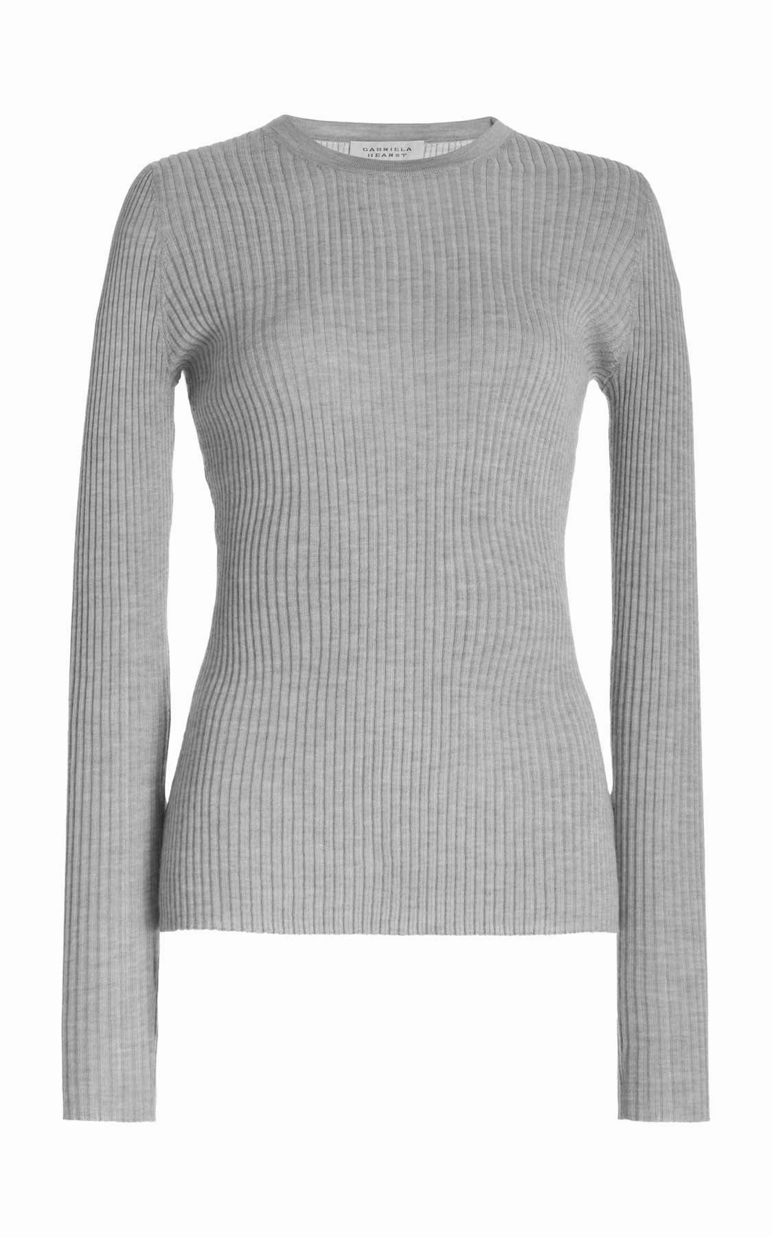 Browning Knit Sweater in Heather Grey Cashmere Silk Cold Day Zero Waste Production