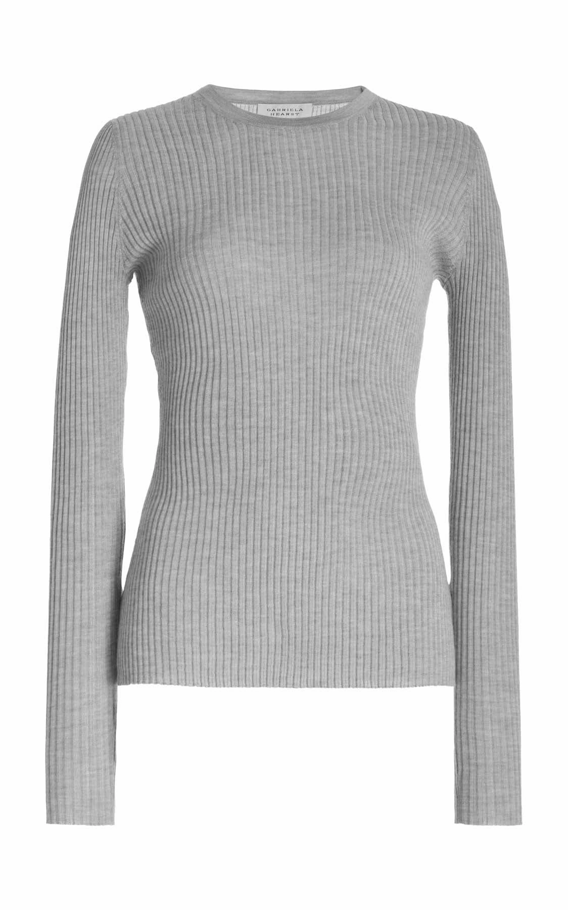 VeganFriendly Material Browning Knit Sweater in Heather Grey Cashmere Silk