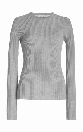 Browning Knit Sweater in Heather Grey Cashmere Silk NonRestrictive Cut