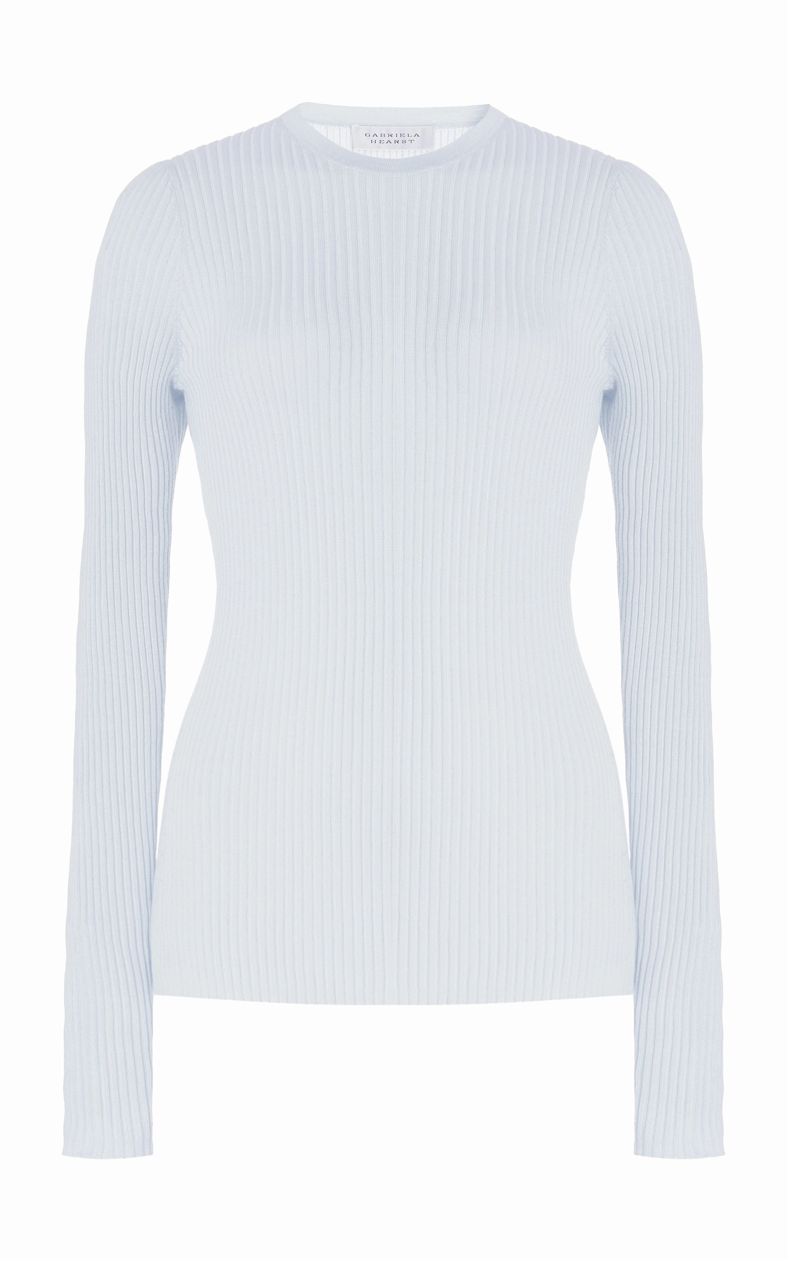 Browning Knit Sweater in Light Blue Cashmere Silk MoistureControl Fabric weekday look