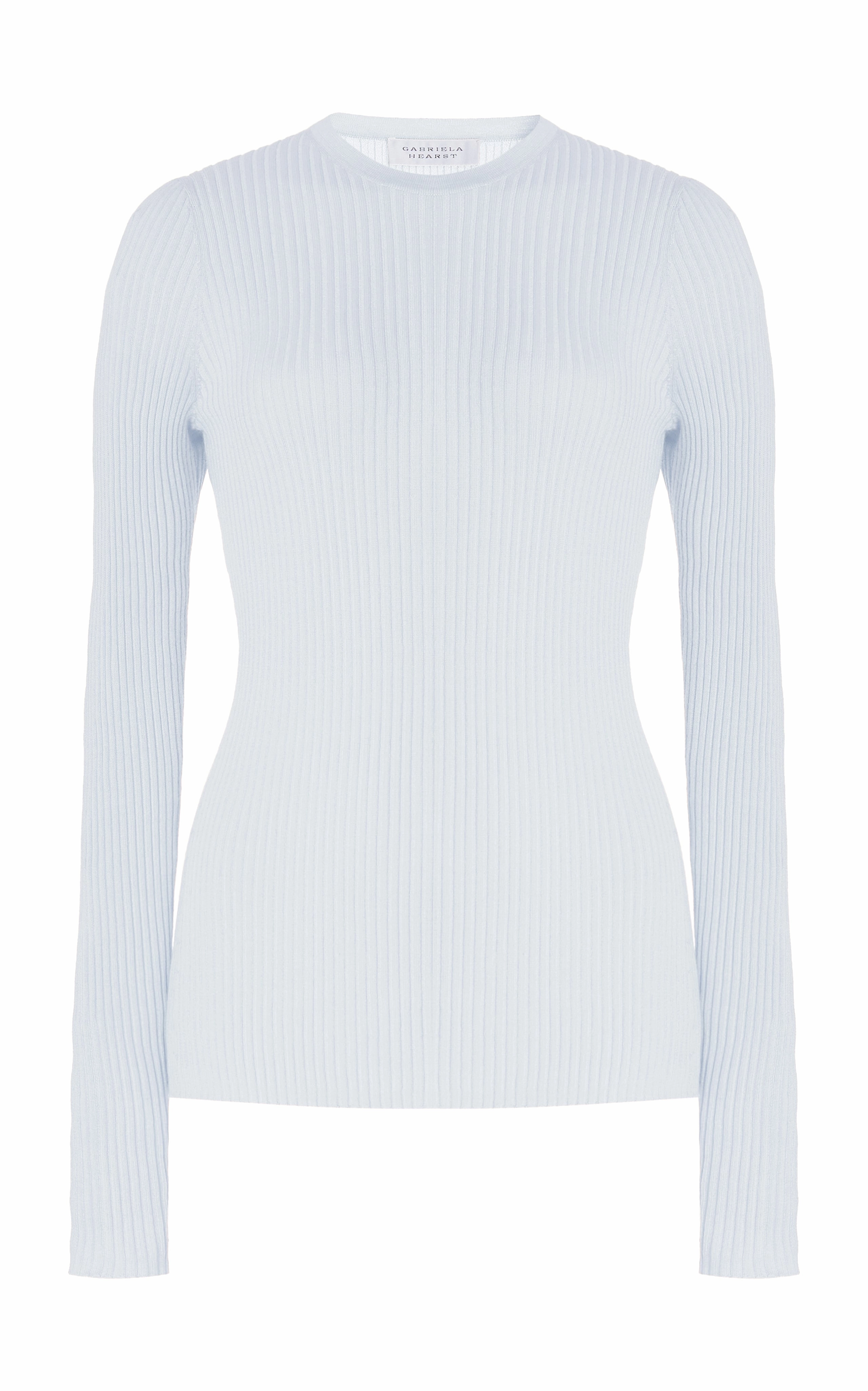 Browning Knit Sweater in Light Blue Cashmere Silk Minimal Vibe