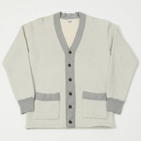 Dubbleworks Striped Sweat-Cardigan - Grey AntiSnag Surface Cool Layer