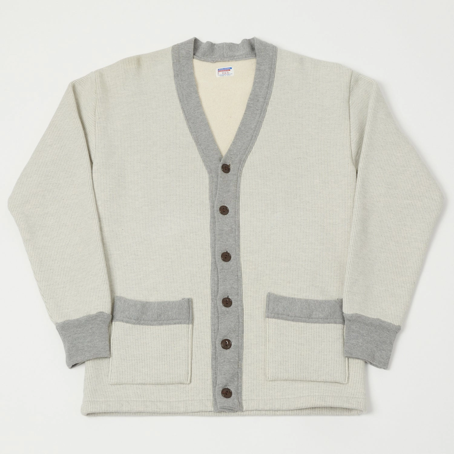 Dubbleworks Striped Sweat-Cardigan - Grey AntiSnag Surface Cool Layer
