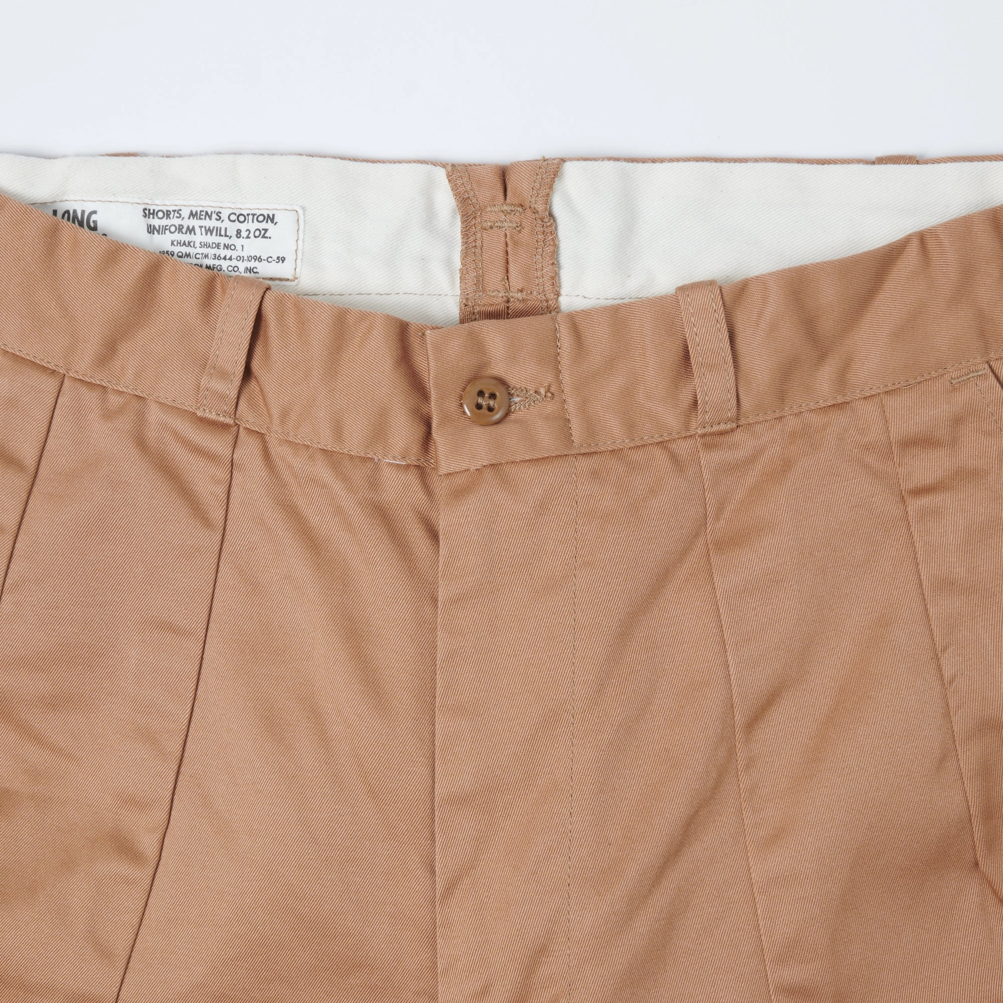 Buzz Rickson's 'Uniform Twill' 8.2oz Chino Short - Khaki Soft Comfort Body Fit