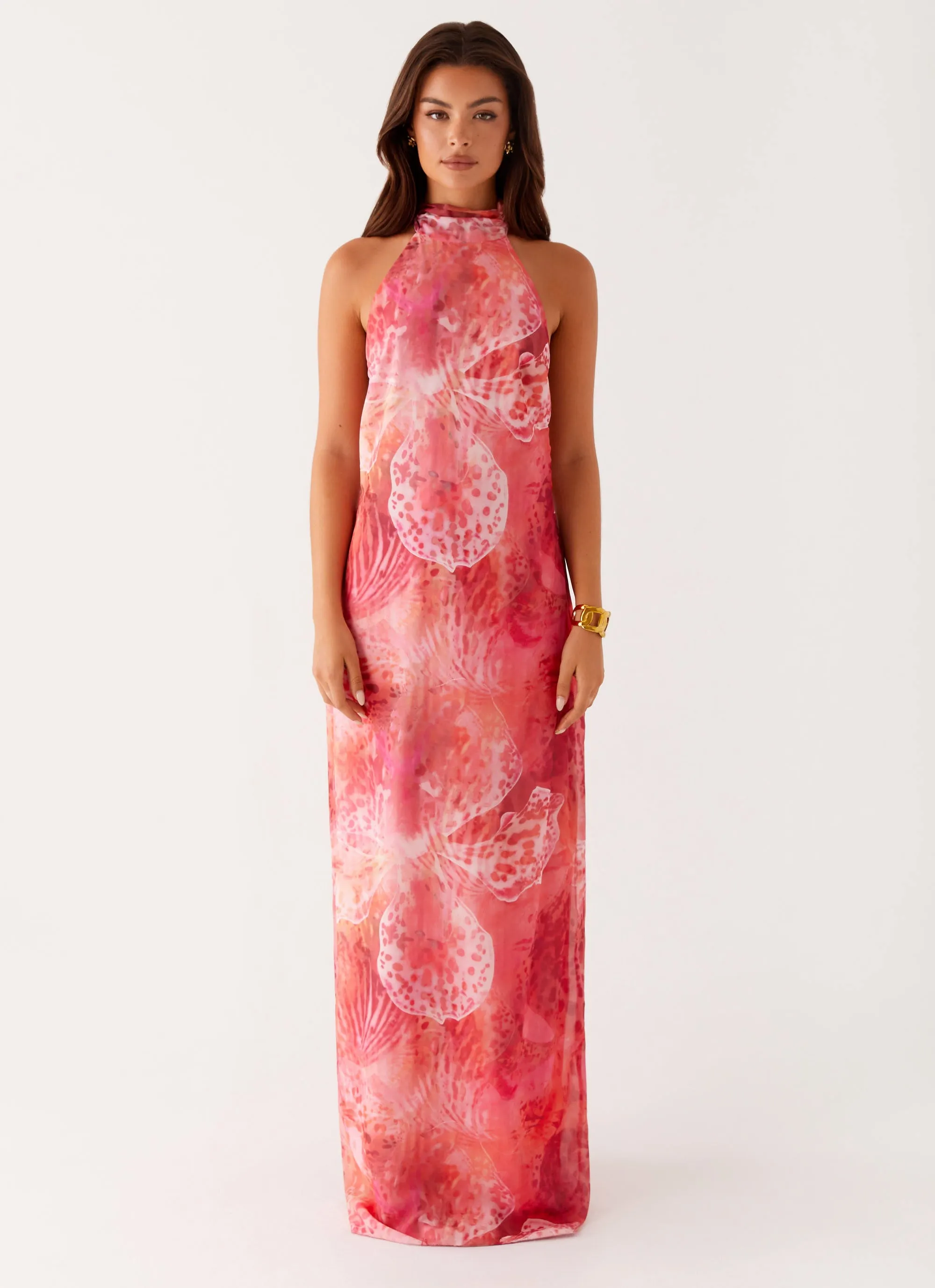 California Maxi Dress - Flamingo Fling All Gender Fit SmoothEdgeFinish