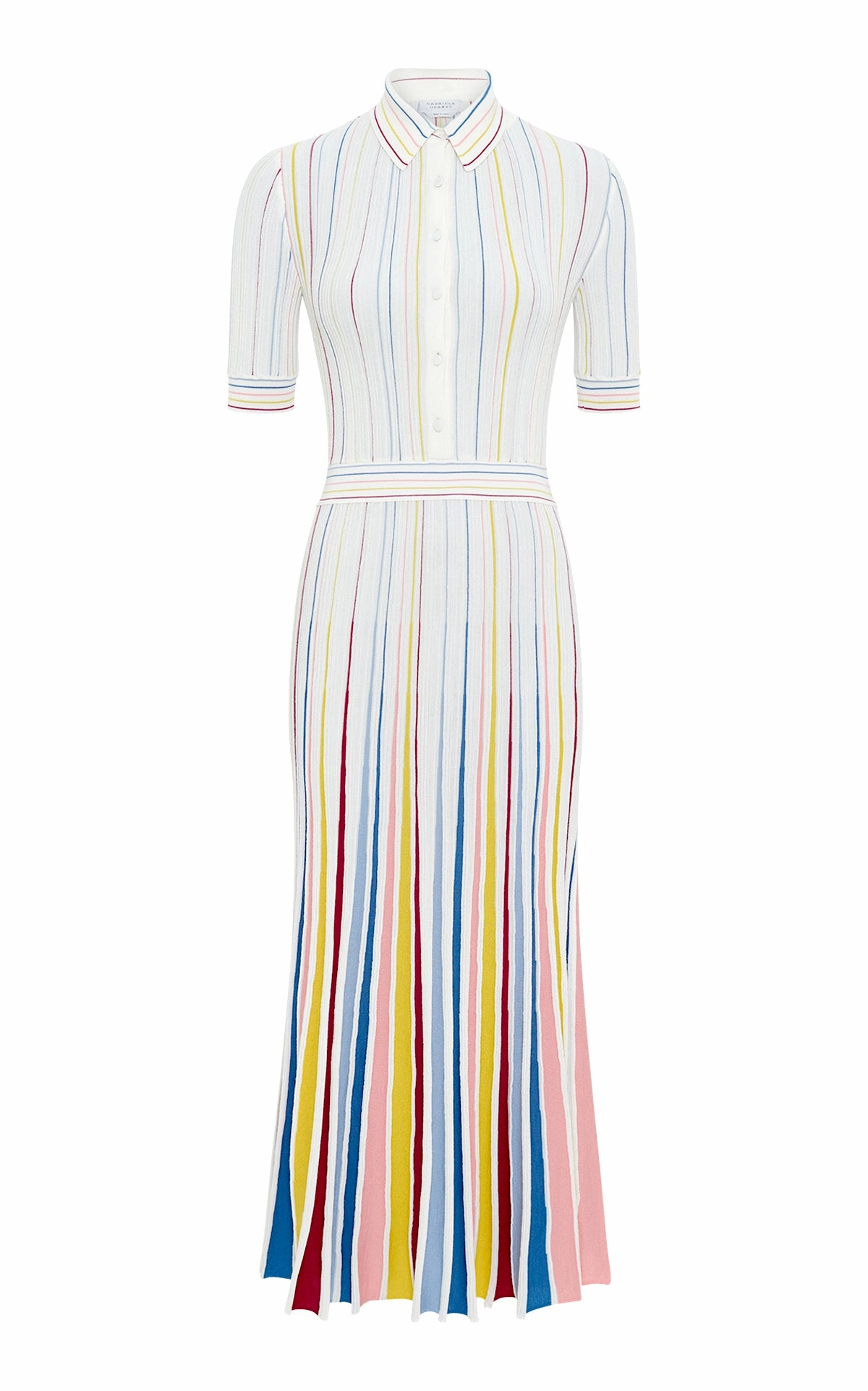 Modern Warmth Low Key Calypso Pinstripe Knit Midi Dress in Ivory Multi Merino Wool
