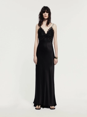 Soft Fabric Cami Silk Lace Dress