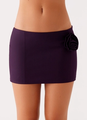 Campbell Mini Skirt - Plum Layer Combo Simple Look