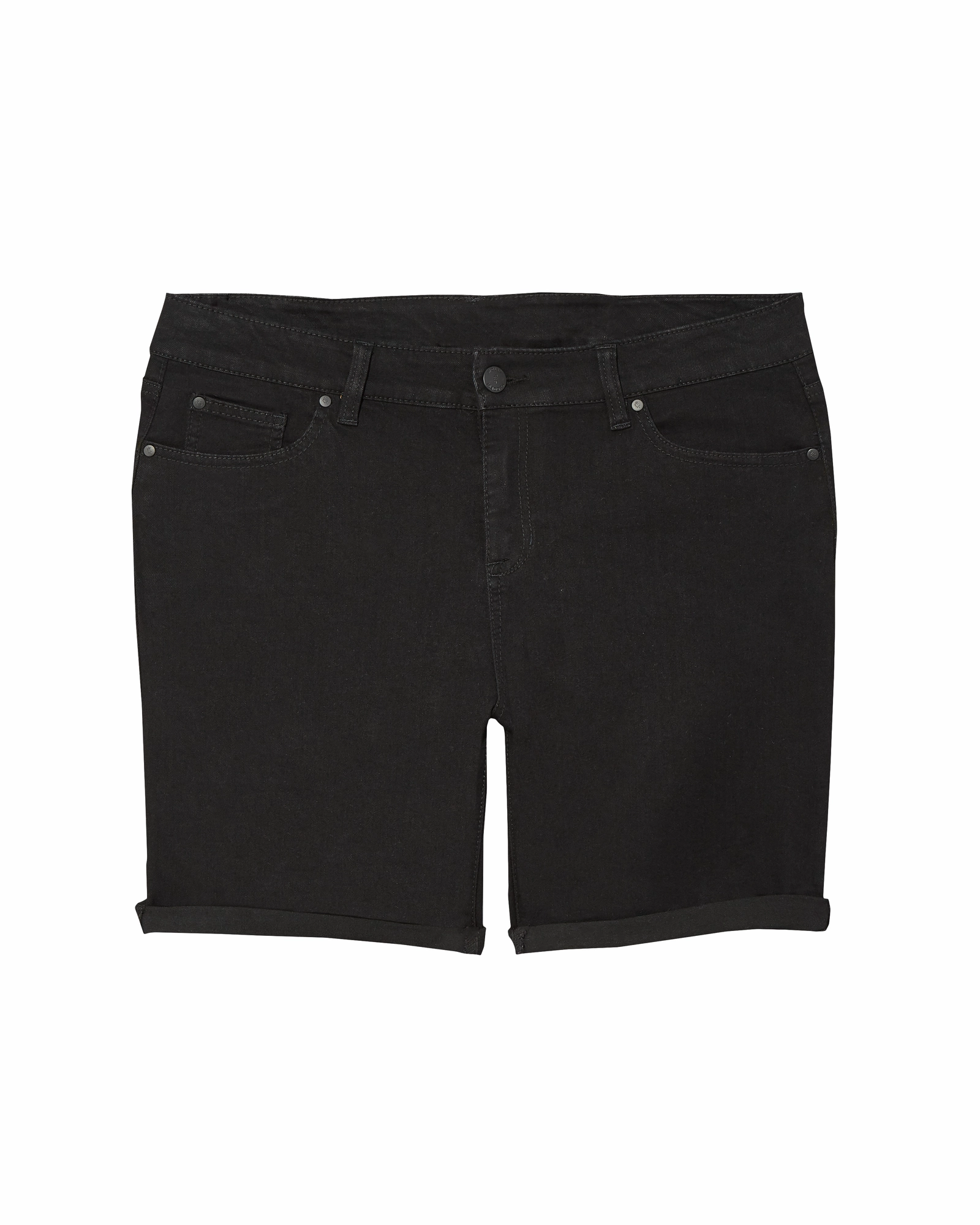 Smooth Road Trip Everyday Look Canton Rolled Hem Bermuda Shorts | Black