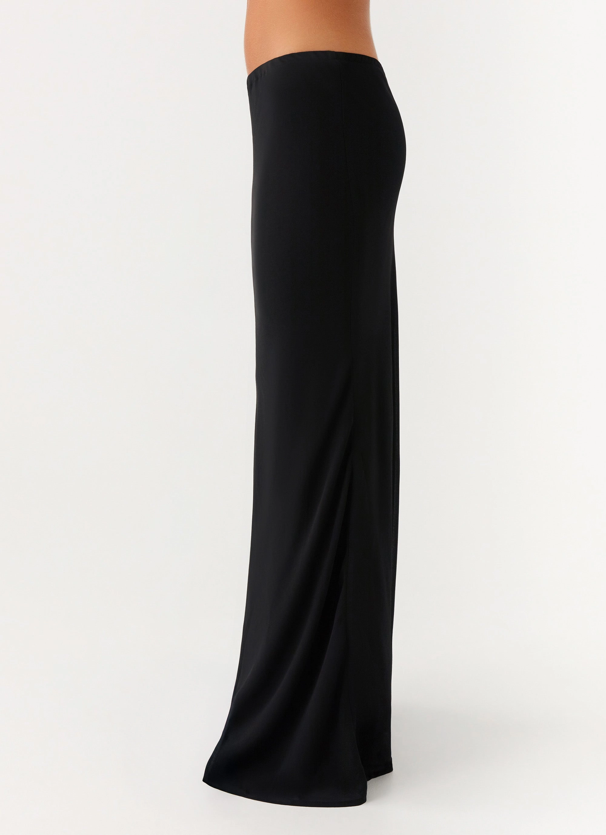 Canyon Chiffon Maxi Skirt - Black Road Trip Flexible Waistband