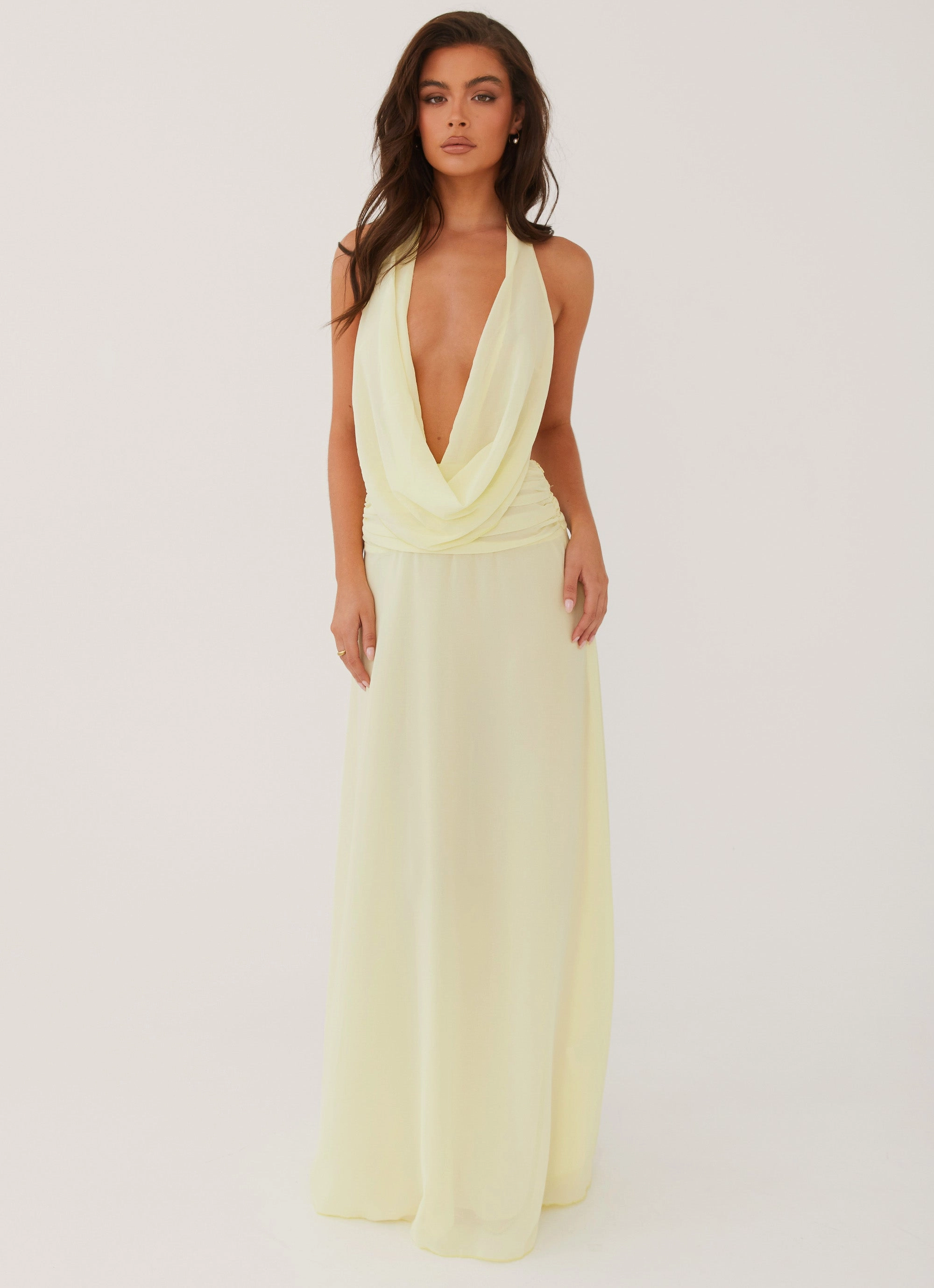 Elysia Chiffon Maxi Dress - Lemon Day Chic Heritage-Brand