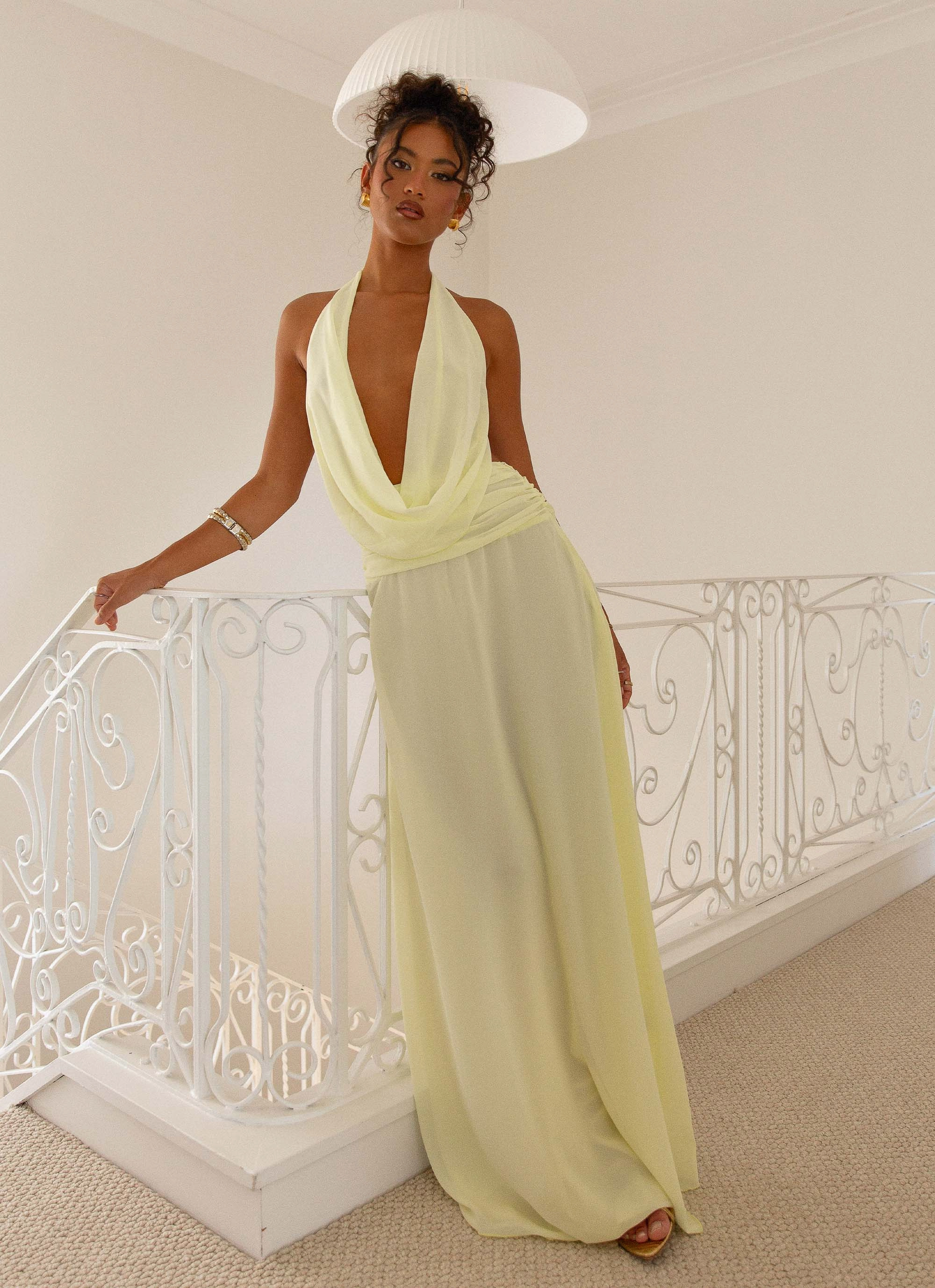 Elysia Chiffon Maxi Dress - Lemon Style Blend