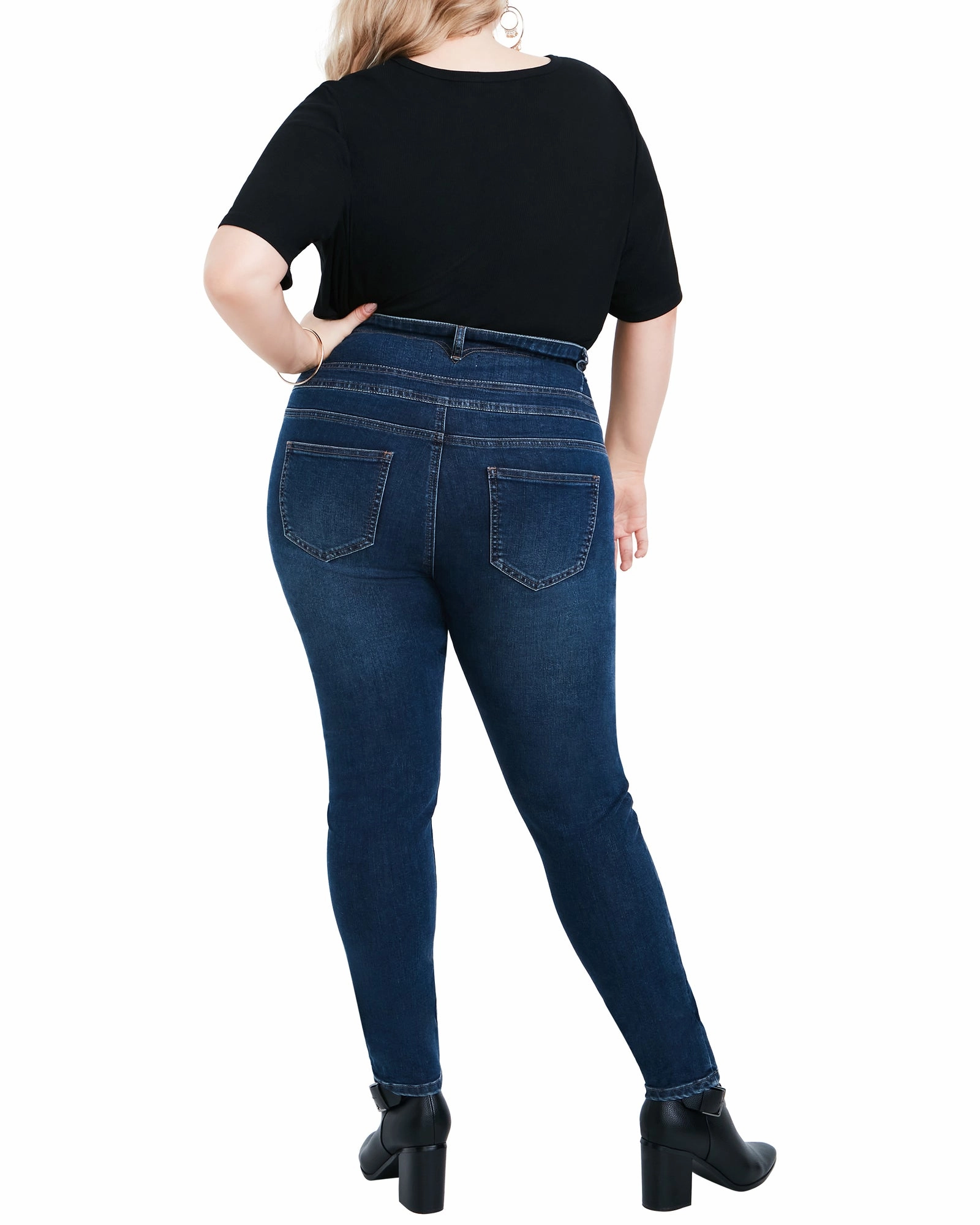 Caroline Skinny Corset Jean | Dark Wash Chic Appearance Modern Minimalist Creative Look Home Comfort