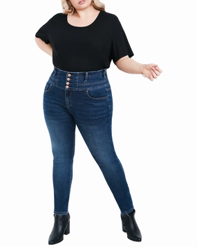 Caroline Skinny Corset Jean | Dark Wash Effortless Layer Effortless Comfort