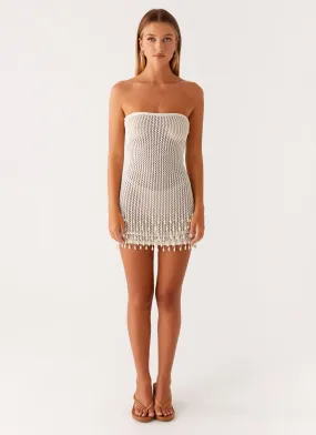 Carpe Diem Crochet Mini Dress - Ivory Minimalist-Style