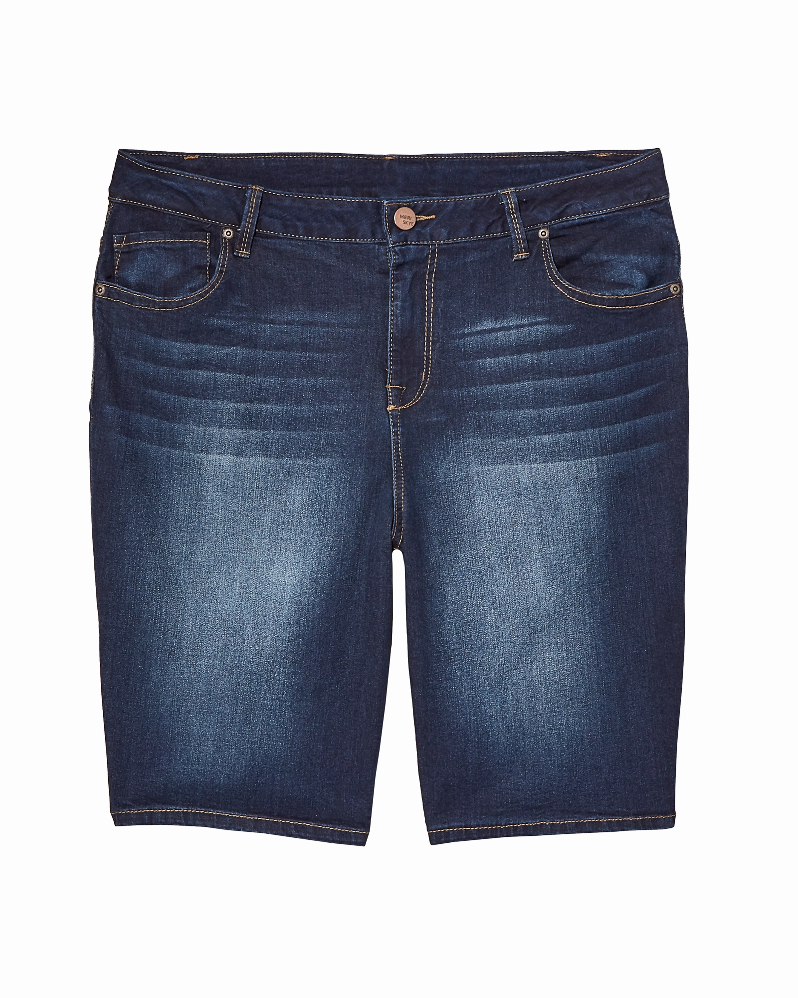 Soft Date Night Street Fashion All Season Cass Bermuda with Slit | Medium Wash