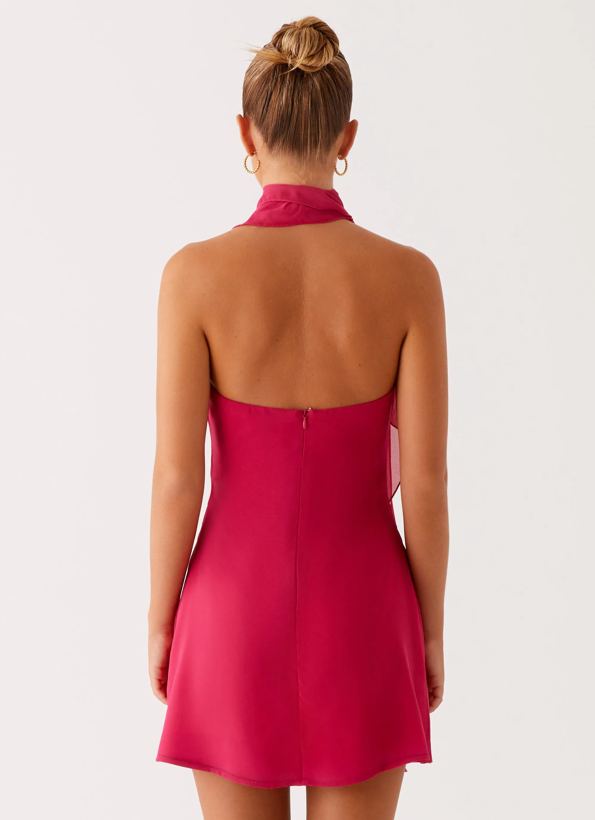 Tanner Mini Dress - Fuchsia Soft Pleats