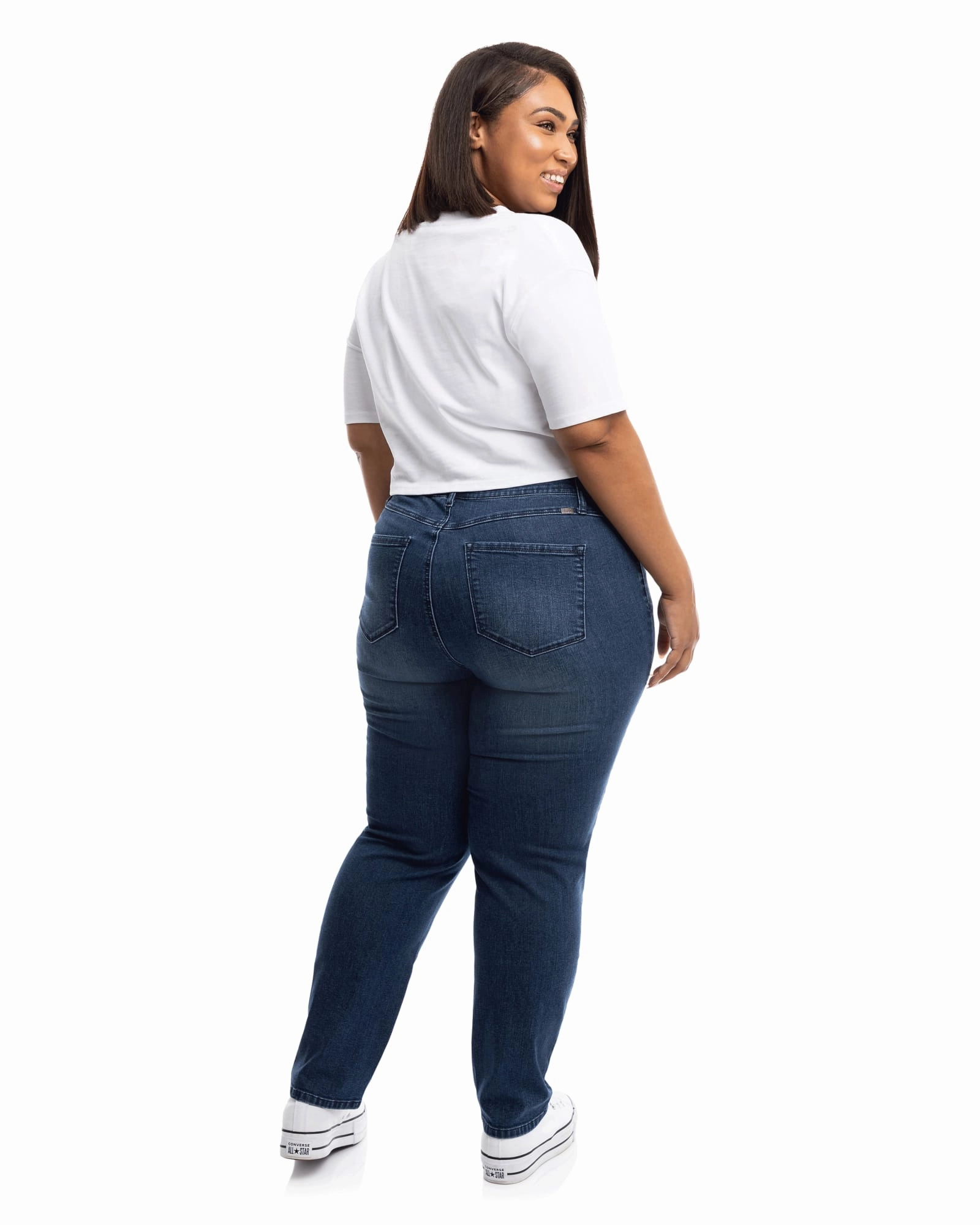 Crosshatch Stitching Britt Straight Mid Rise Jean | Grayden