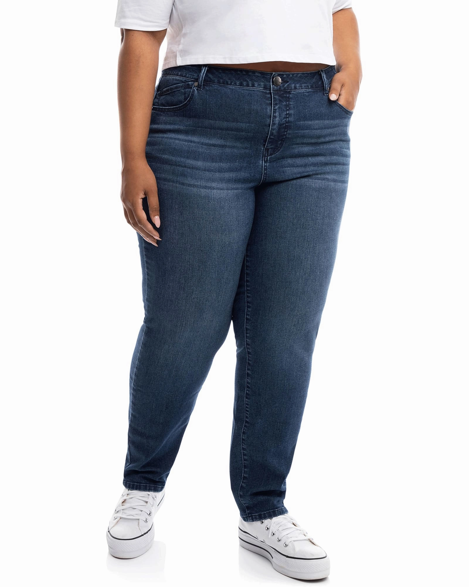 Minimalist Adult Fashion Softened Fabric Britt Straight Mid Rise Jean | Grayden