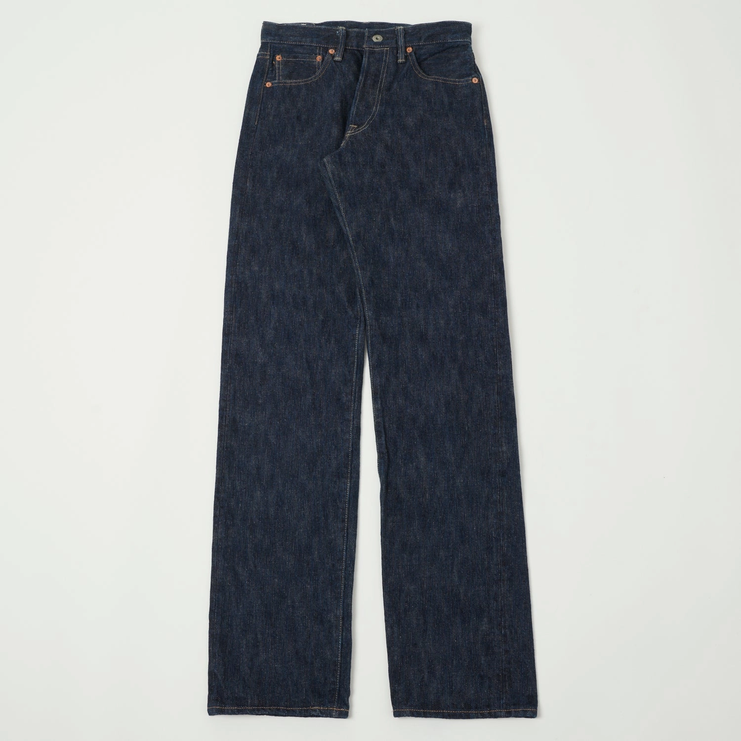 Stretch Free Fit ONI Denim 266 Kase 16oz Natural Indigo 'Kabuki' Selvedge Wide Straight Jean - One Wash