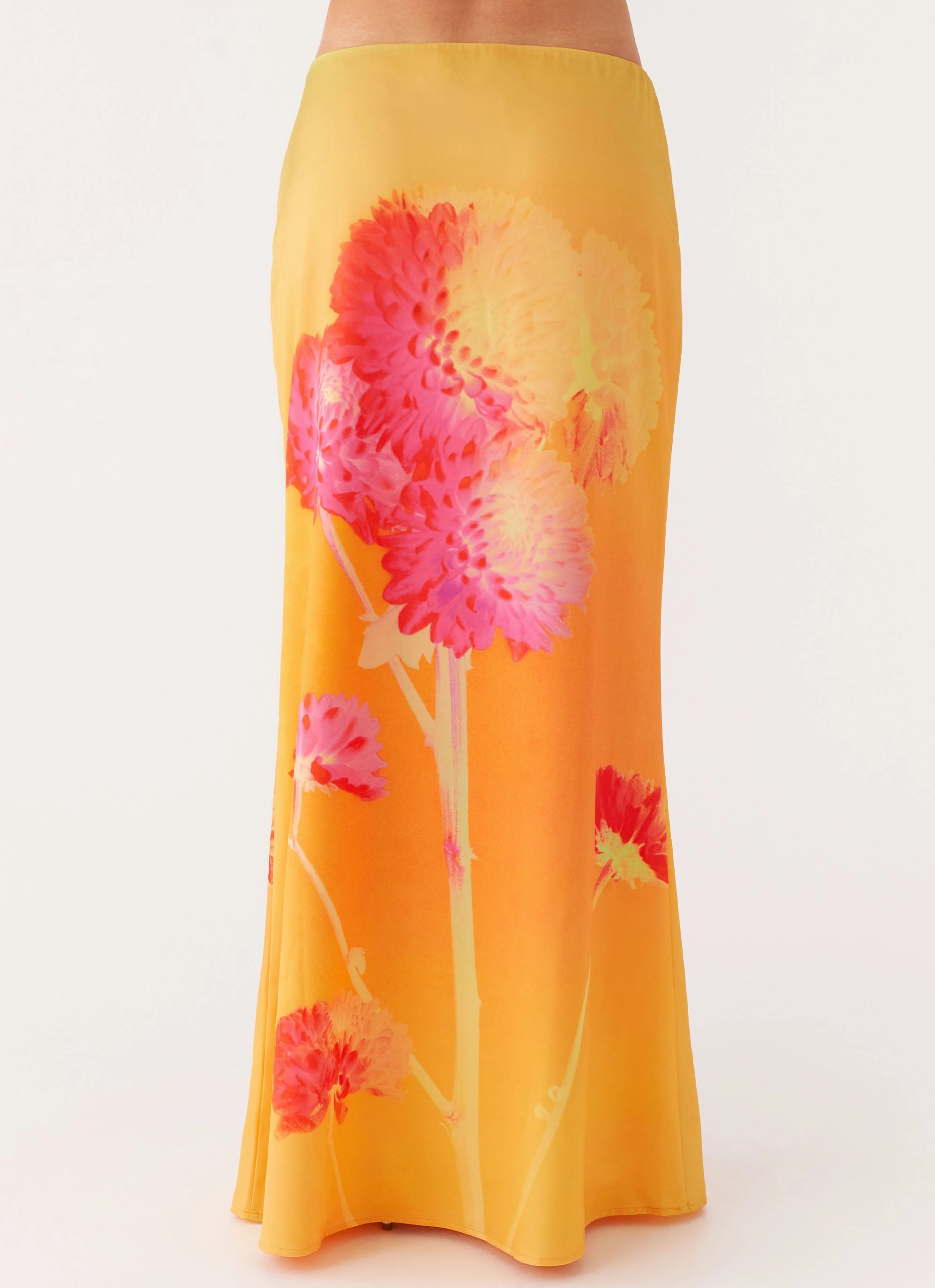 Tea length Marrakesh Maxi Skirt - Orange Floral