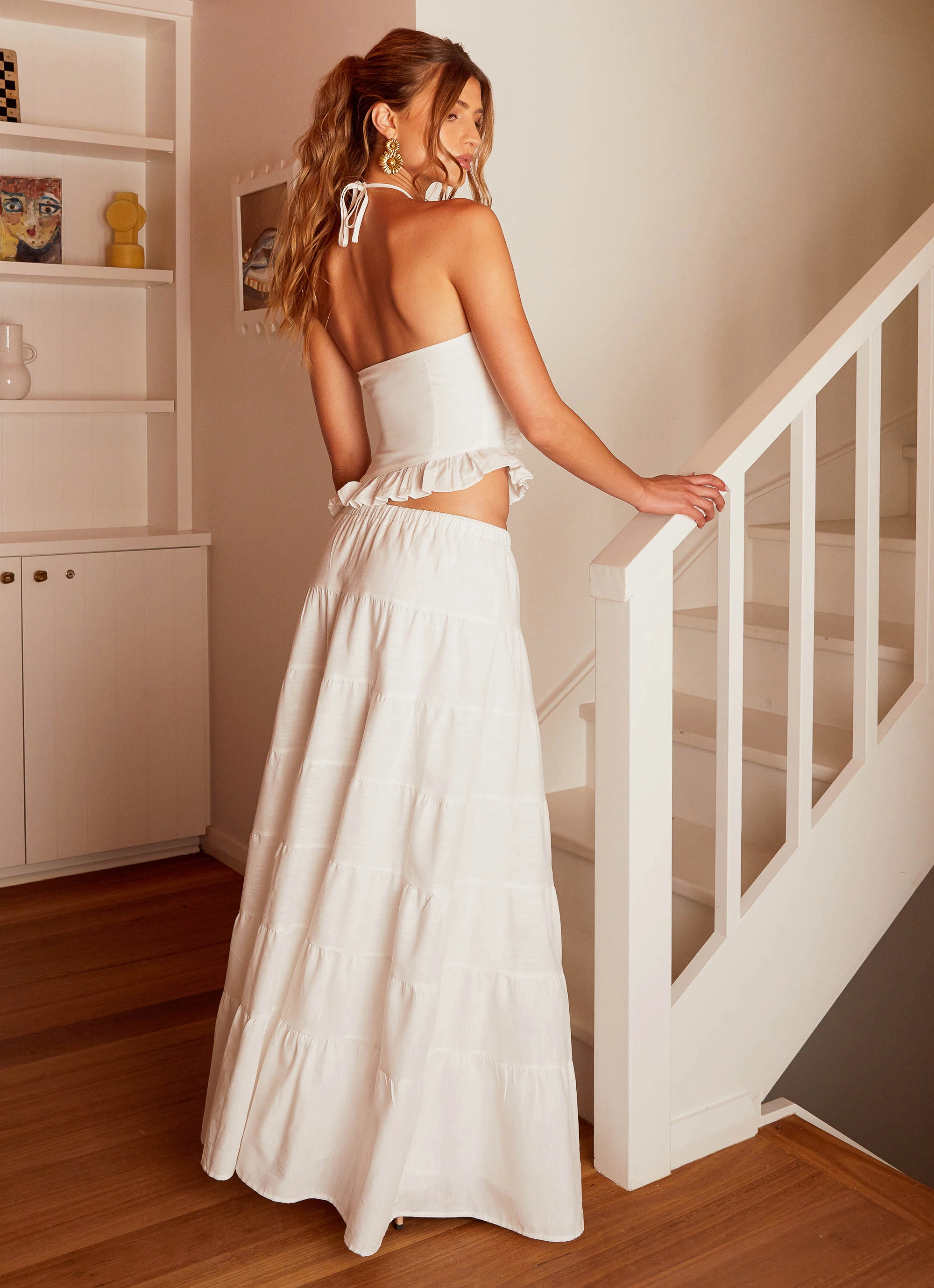 Mariella Linen Maxi Skirt - White Weekend Fashion