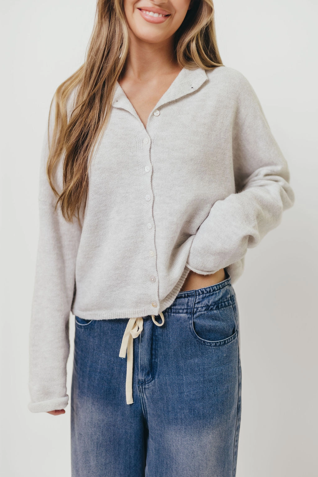 Piper Cardigan in Light Grey Warm Winter Wear