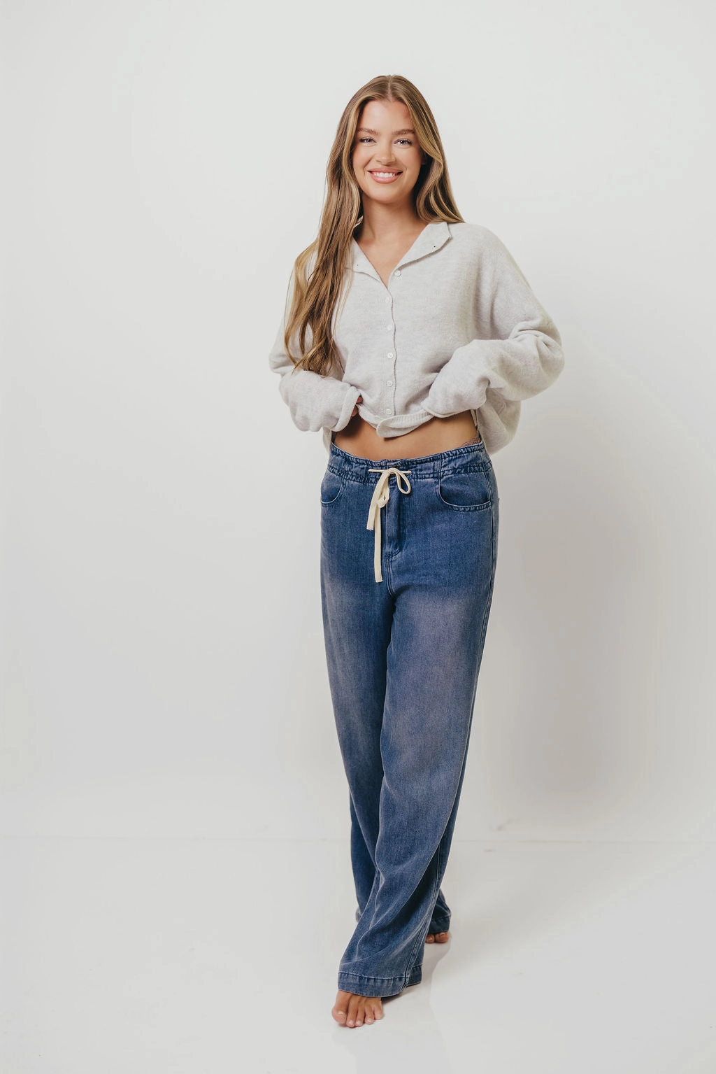 Piper Cardigan in Light Grey Comfortable Layer Wrinkle Resistant