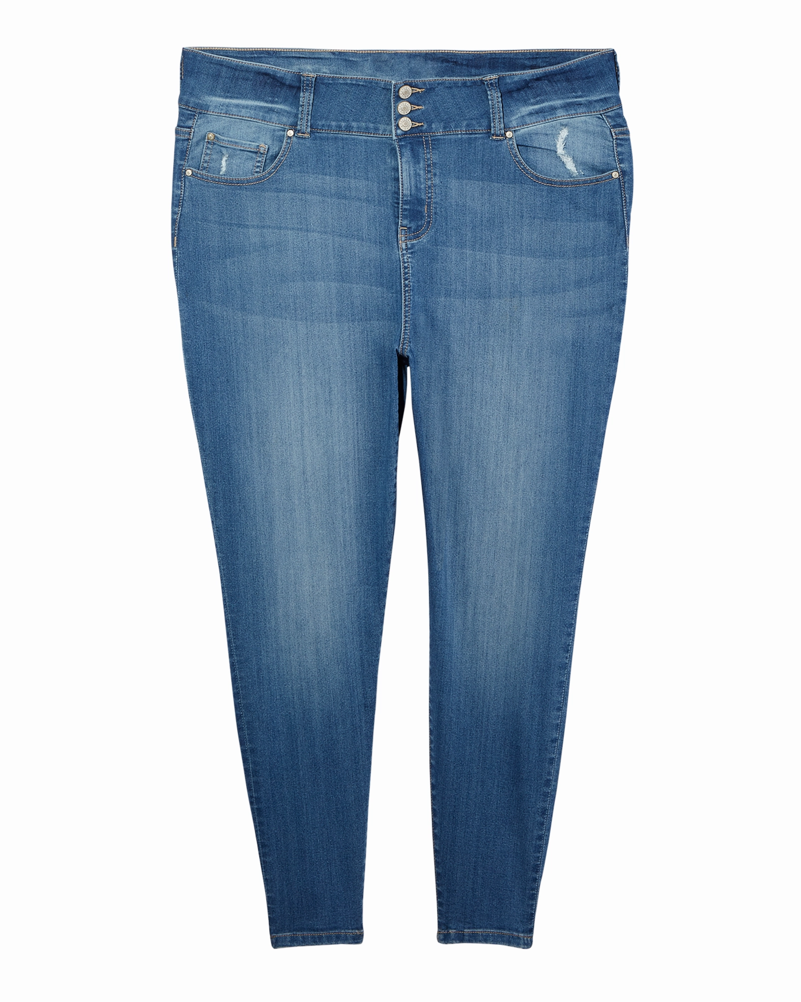 Outfit Basic Clean Piece Vanderbilt Skinny Three Button High Rise Jean | Medium Wash