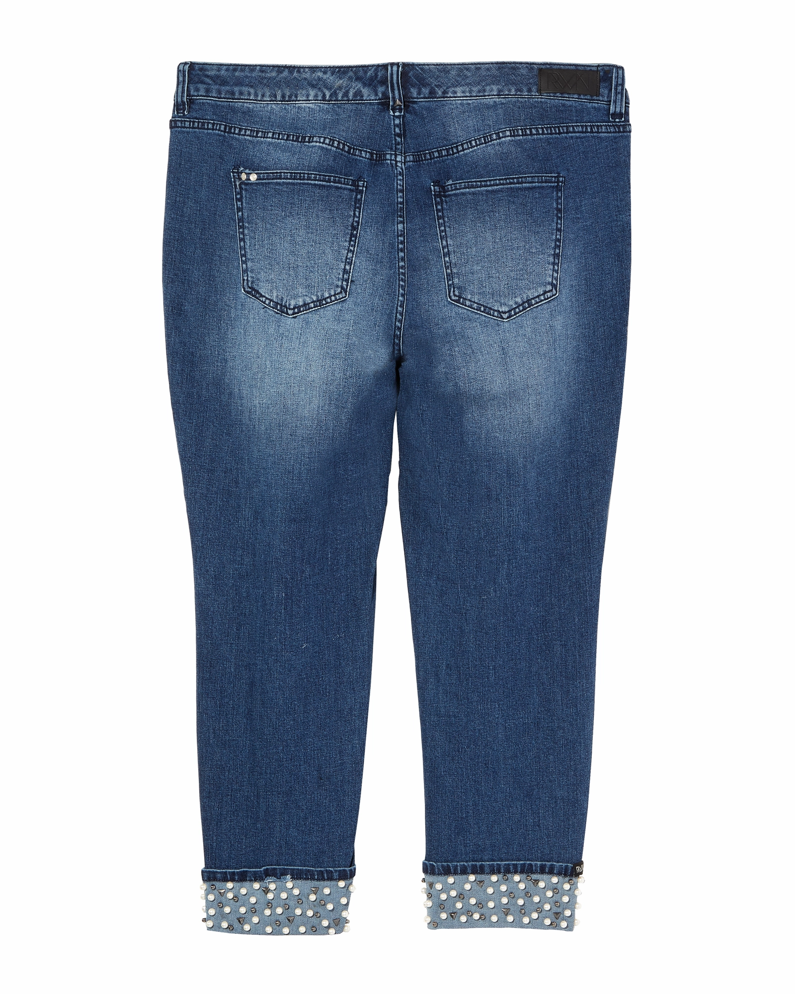 Everyday Ready Streetwear Fan Beach Day Centre Destructed Boyfriend with Embellishment | Medium Wash