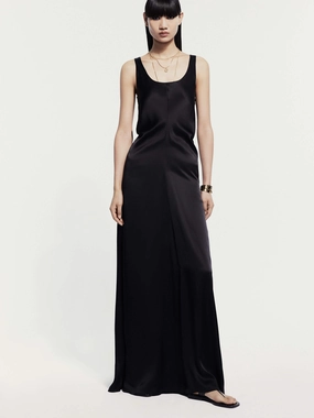 Open Back Silk Dress Light Motion