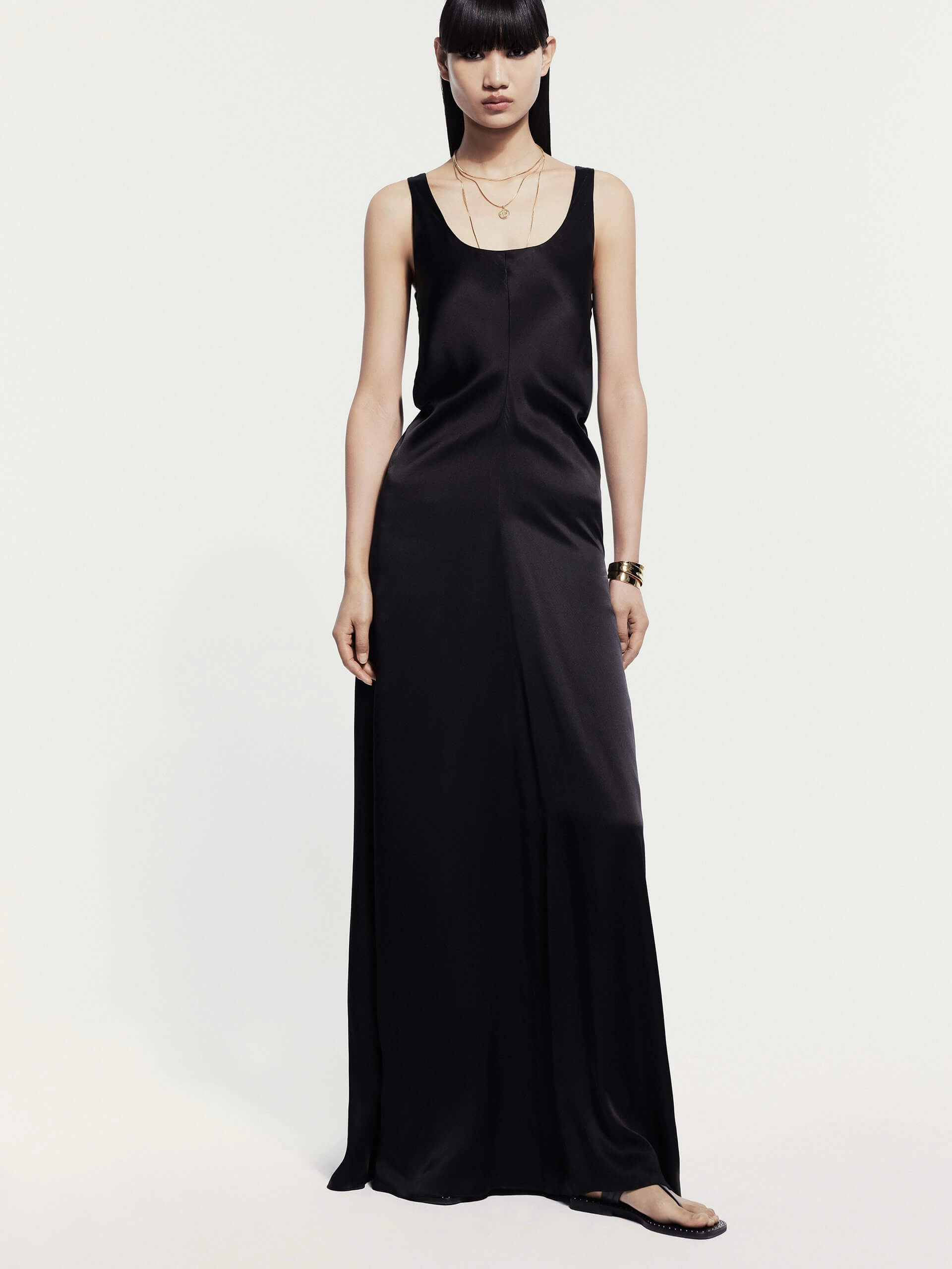 Open Back Silk Dress Casual Smart