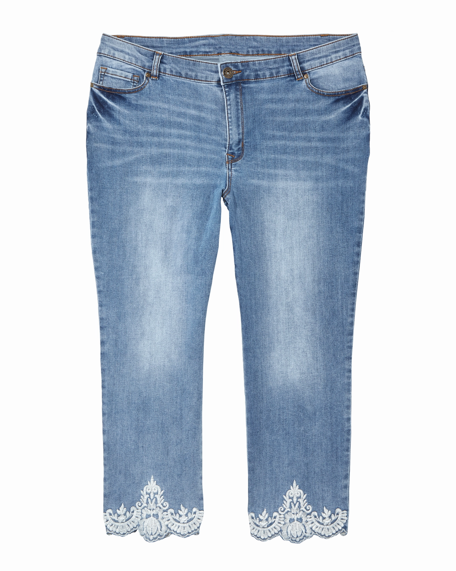 Chauncey Embroidered Slim Leg Jean | Light Wash Balanced Piece