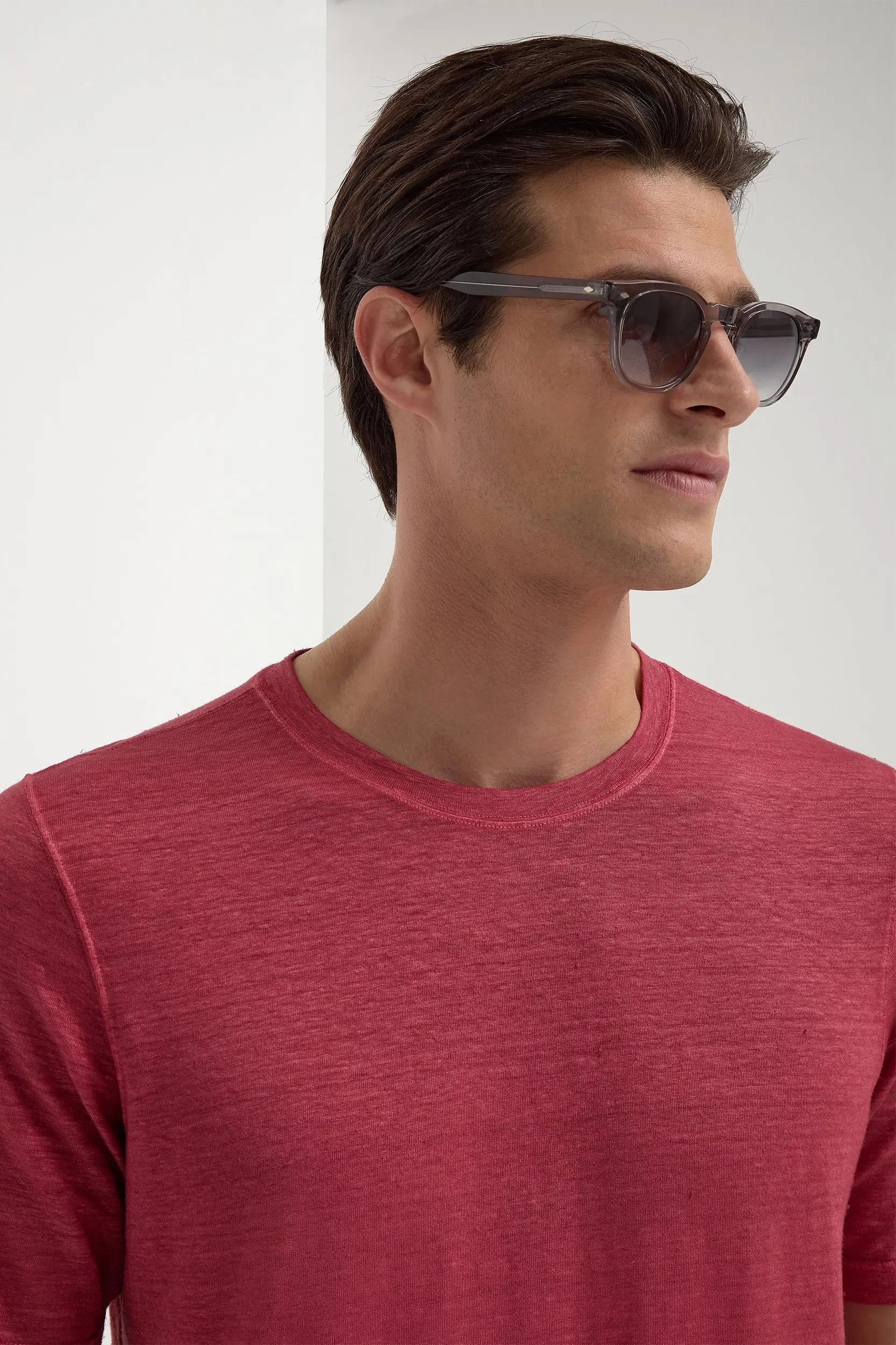 Cherry linen t-shirt - Made in Italy HandLinked Seams