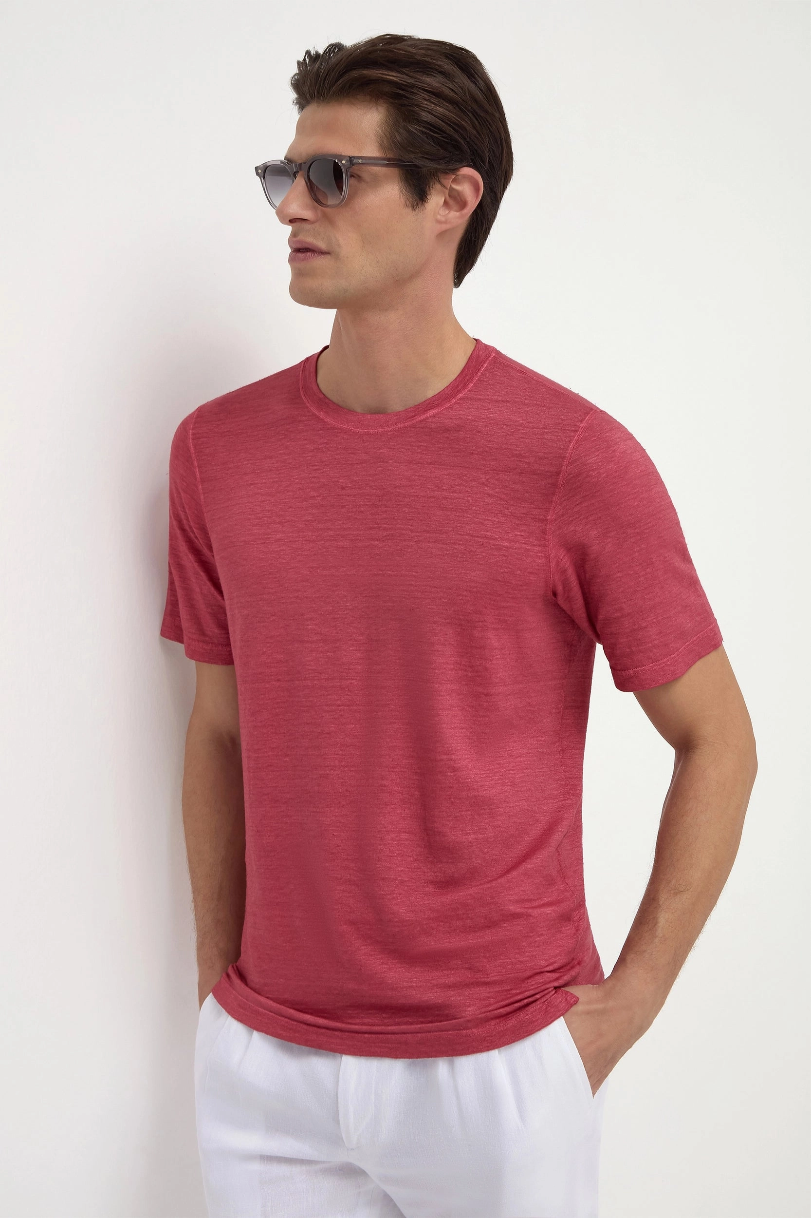 Simple Outfit Cherry linen t-shirt - Made in Italy