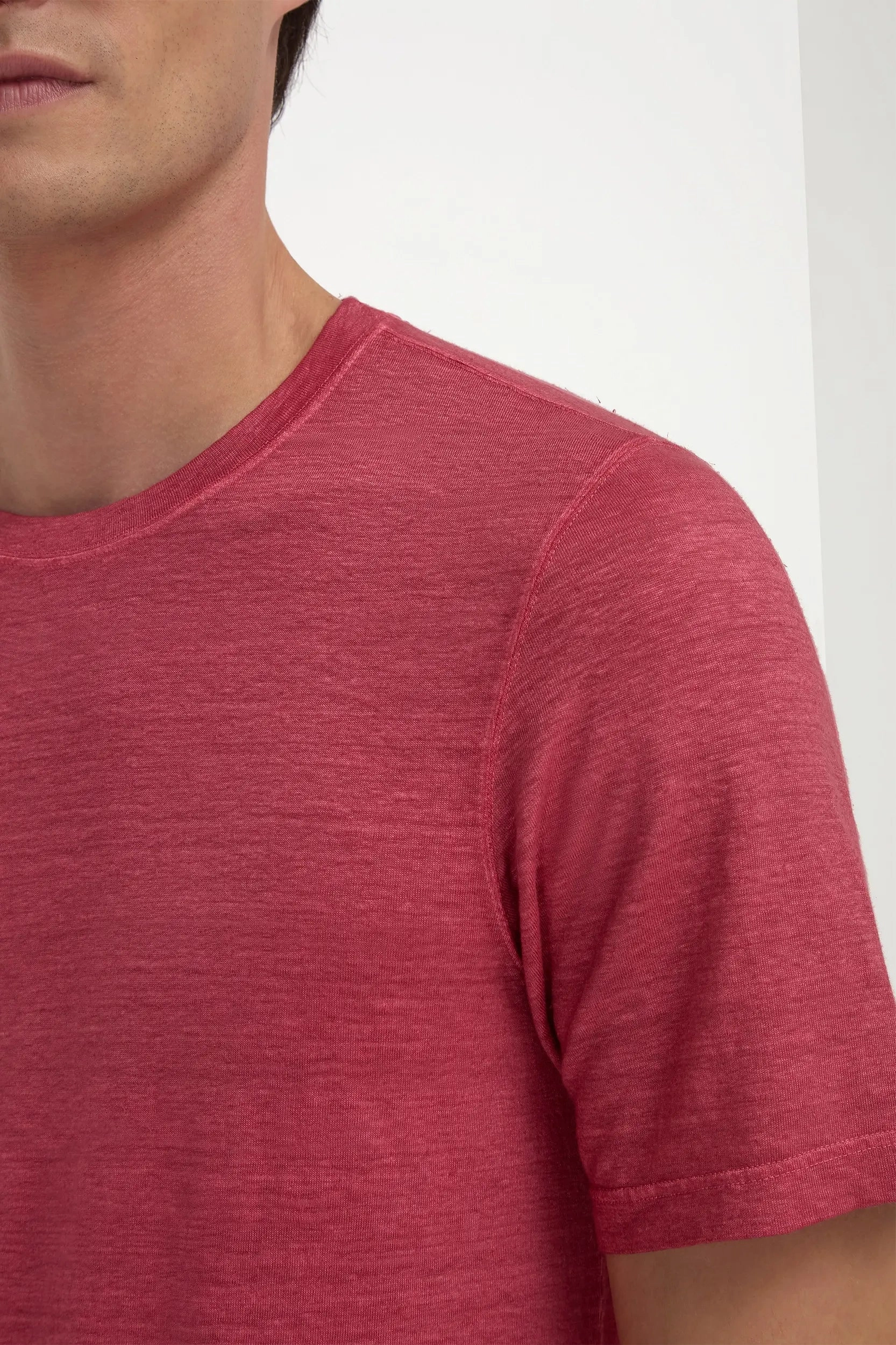 Cherry linen t-shirt - Made in Italy Non Chlorine Bleach Safe