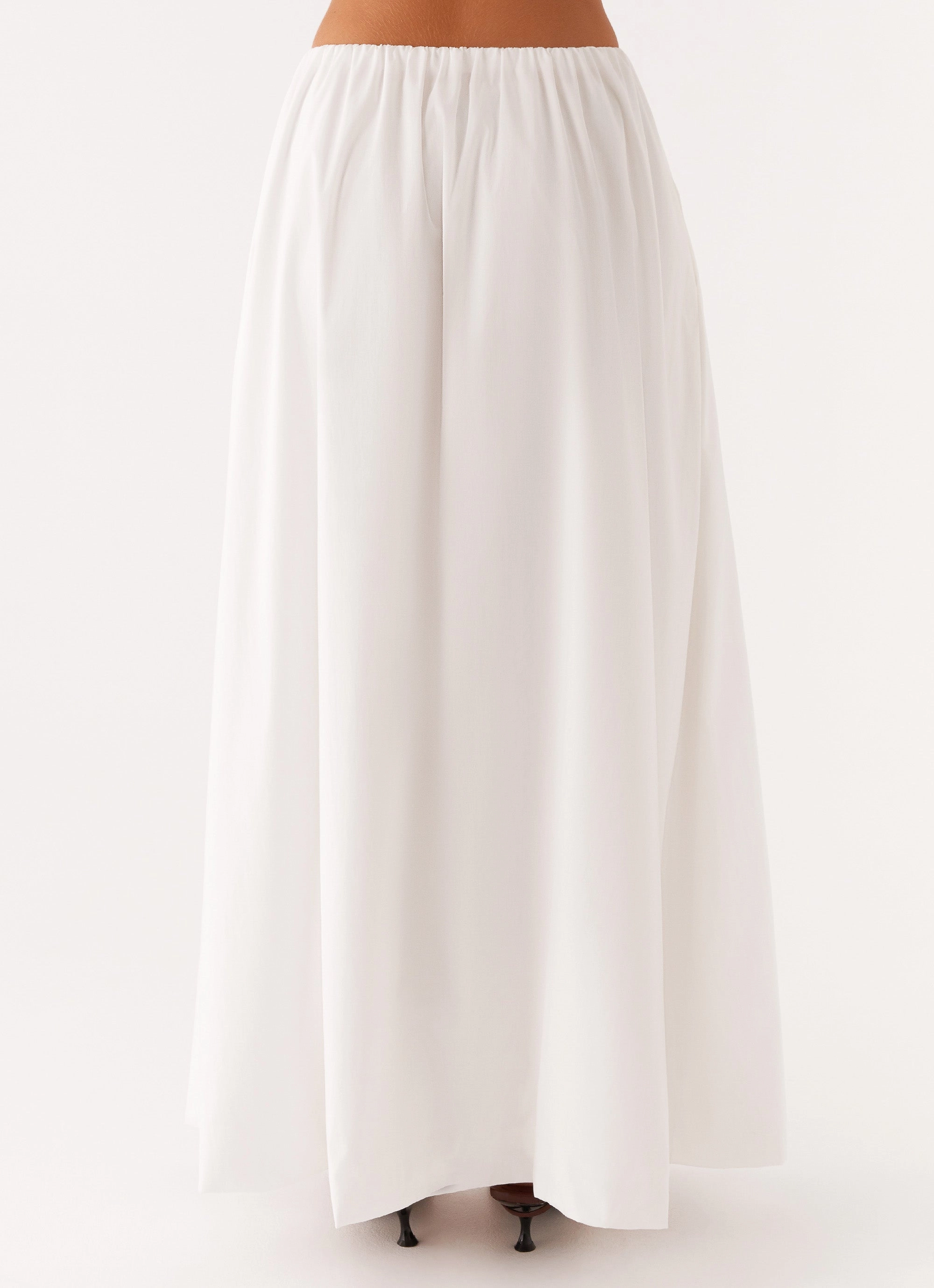 Cheryl Maxi Skirt - White Velvet Finish Mix Culture