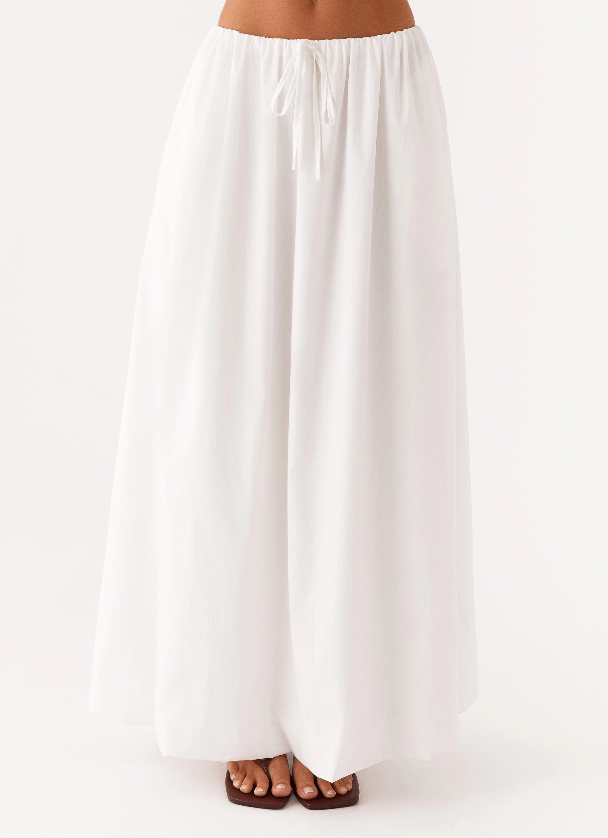 Cheryl Maxi Skirt - White Performance Outfit Slip Resistant Waistband