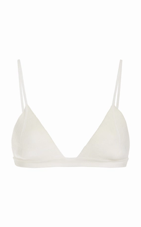 Chevier Knit Bra in Ivory Merino Wool Chill Weather