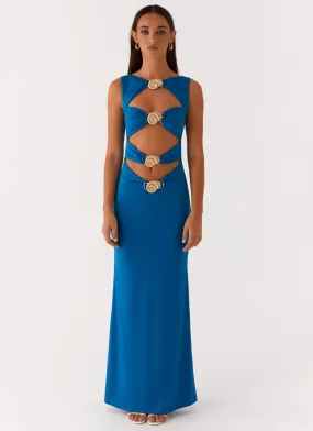 Sharp Fit City Bright Lagoon Cut Out Maxi Dress - Royal Blue