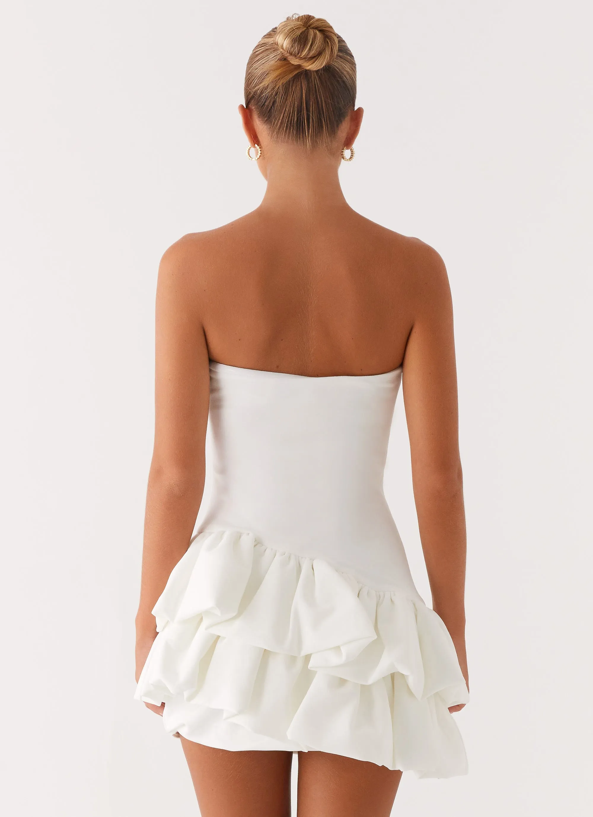 Marie Mini Dress - White Flattering Style Body Flow